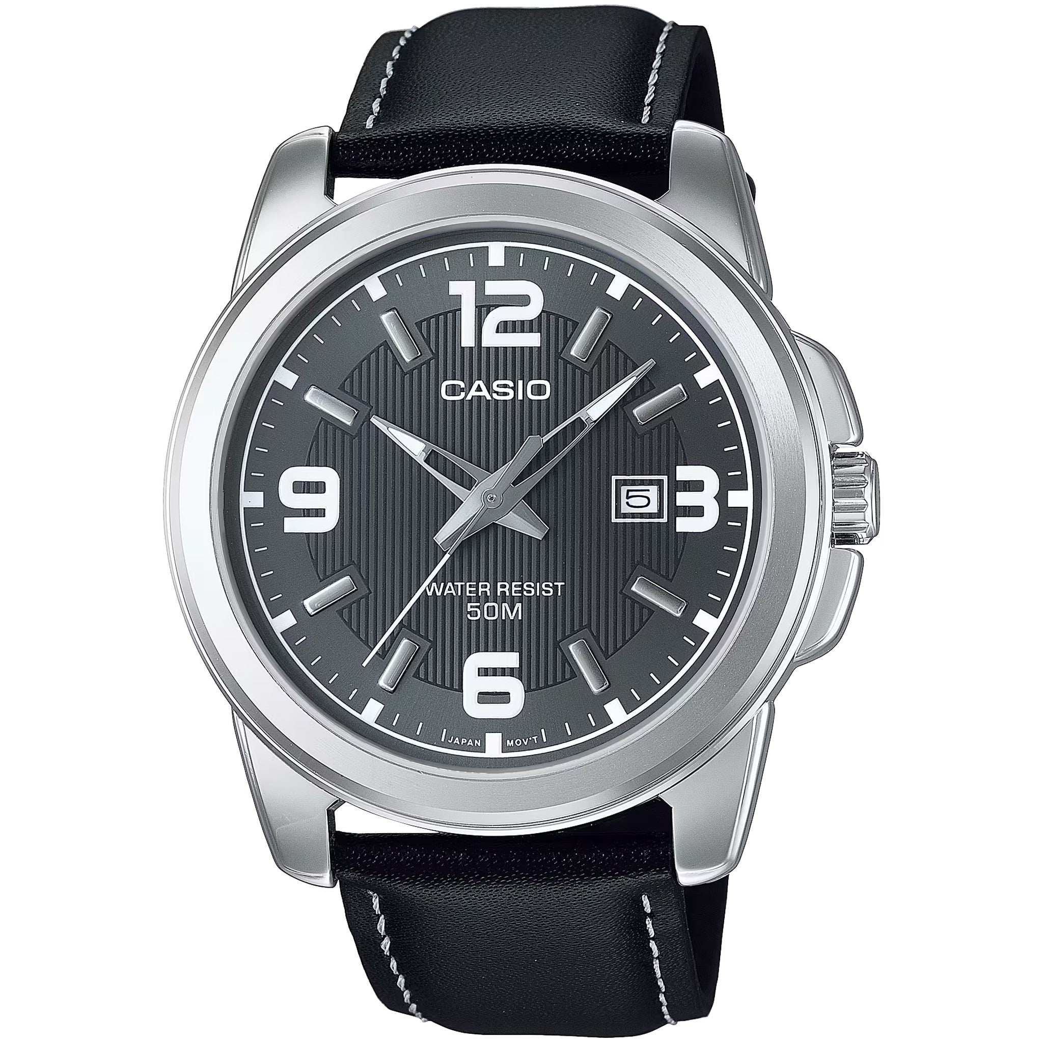 Casio Herrenuhr MTP-1314L-8A Quarz Analog Silber Schwarz