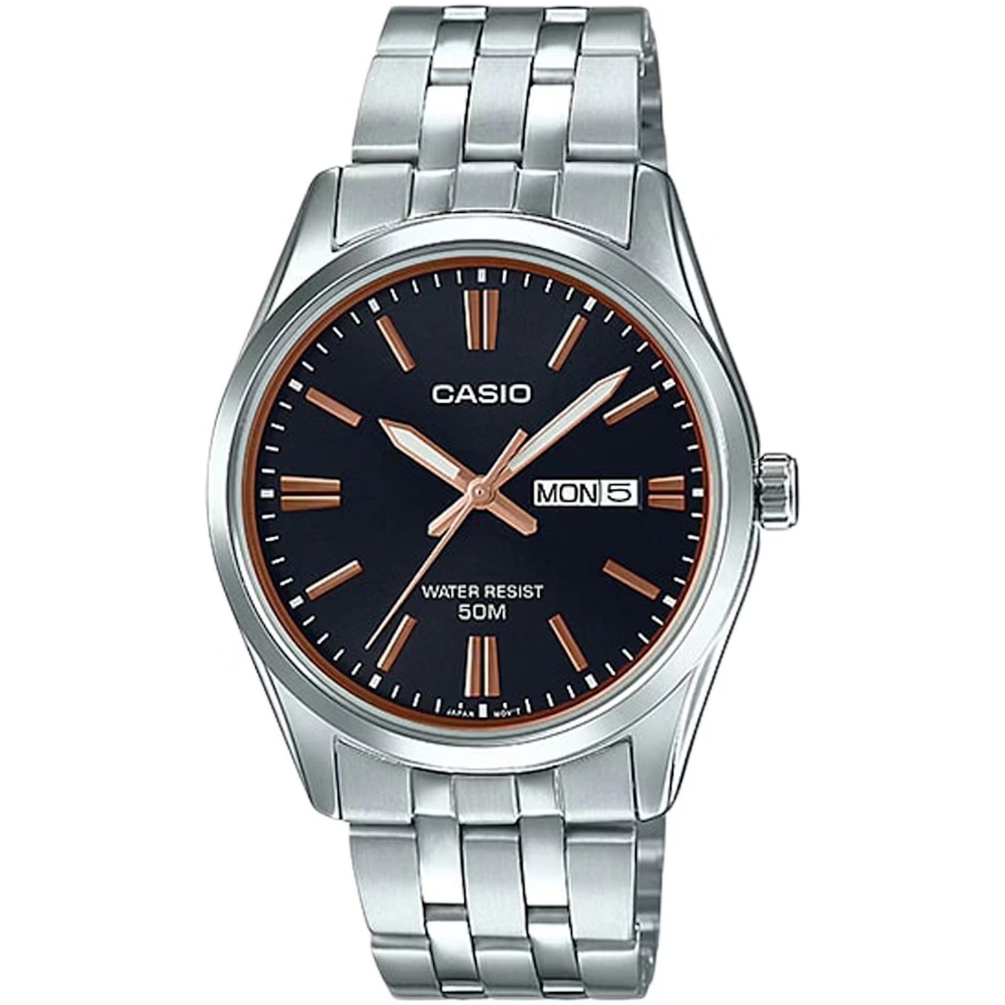 Casio Herrenuhr MTP-1335D-1A2 Quarz Analog Silber Schwarz