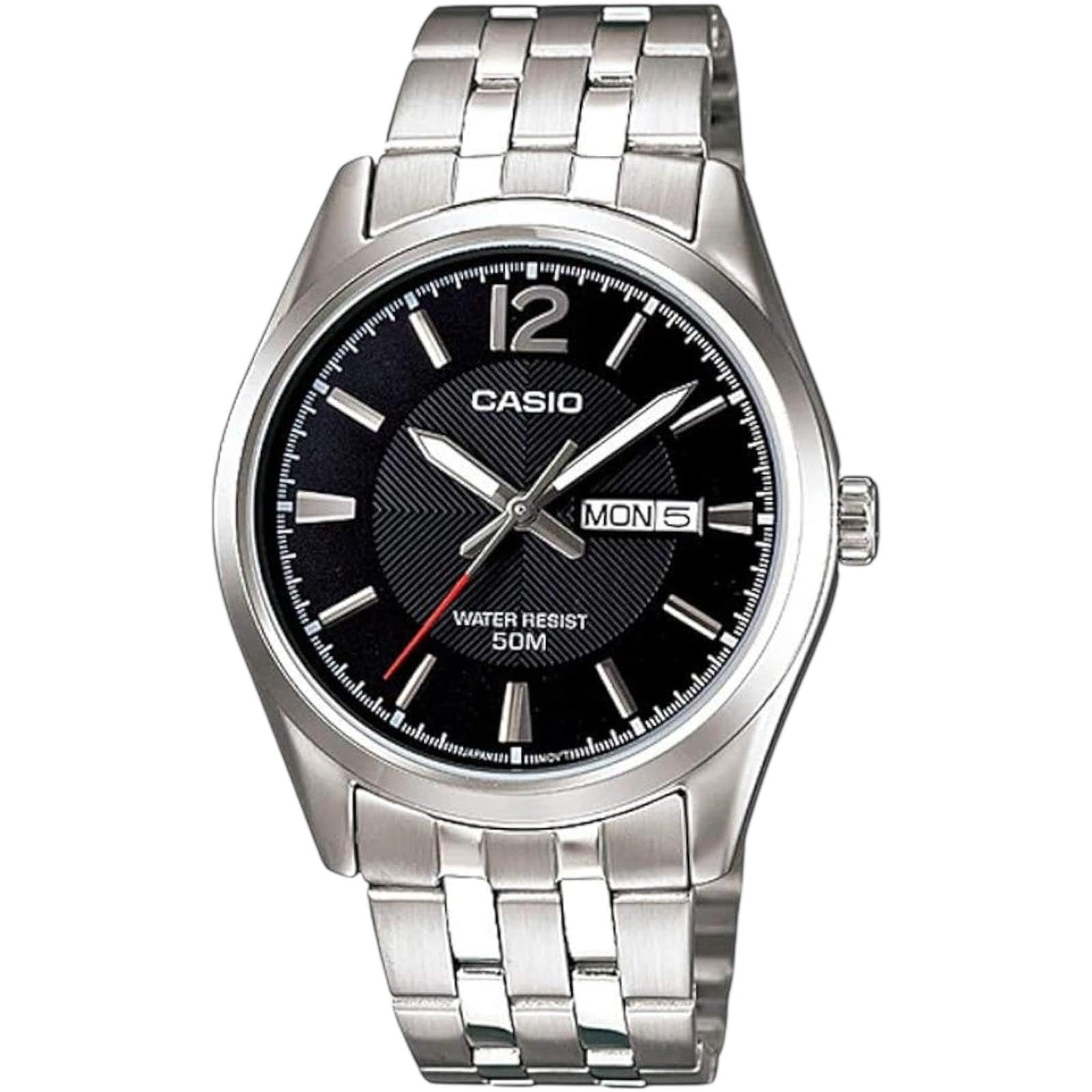 Casio Herrenuhr MTP-1335D-1A Quarz Analog Silber Schwarz