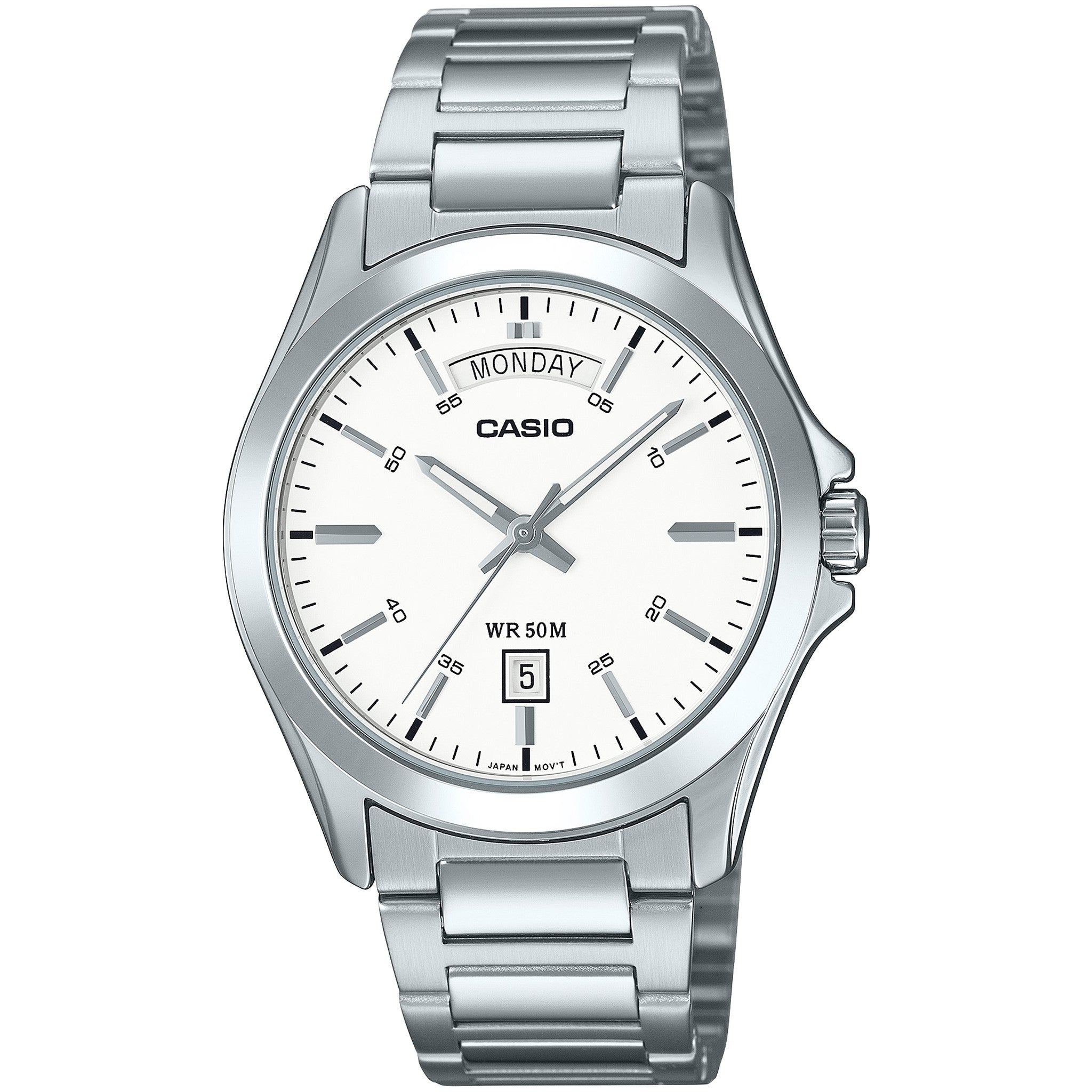 Casio Herrenuhr MTP-1370D-7A3 Quarz Analog Silber Weiß