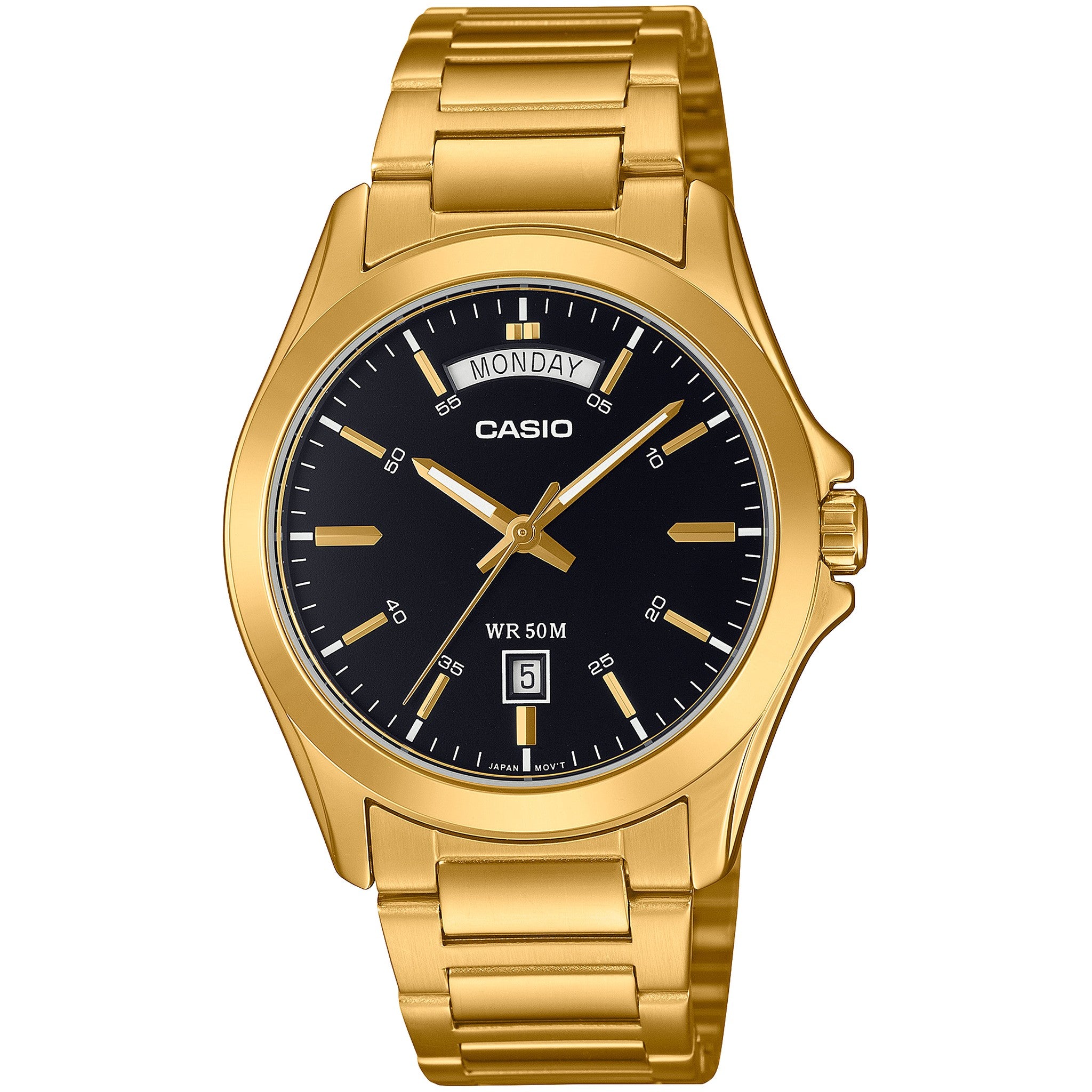 Casio Herrenuhr MTP-1370G-1A Quarz Analog Gold Schwarz