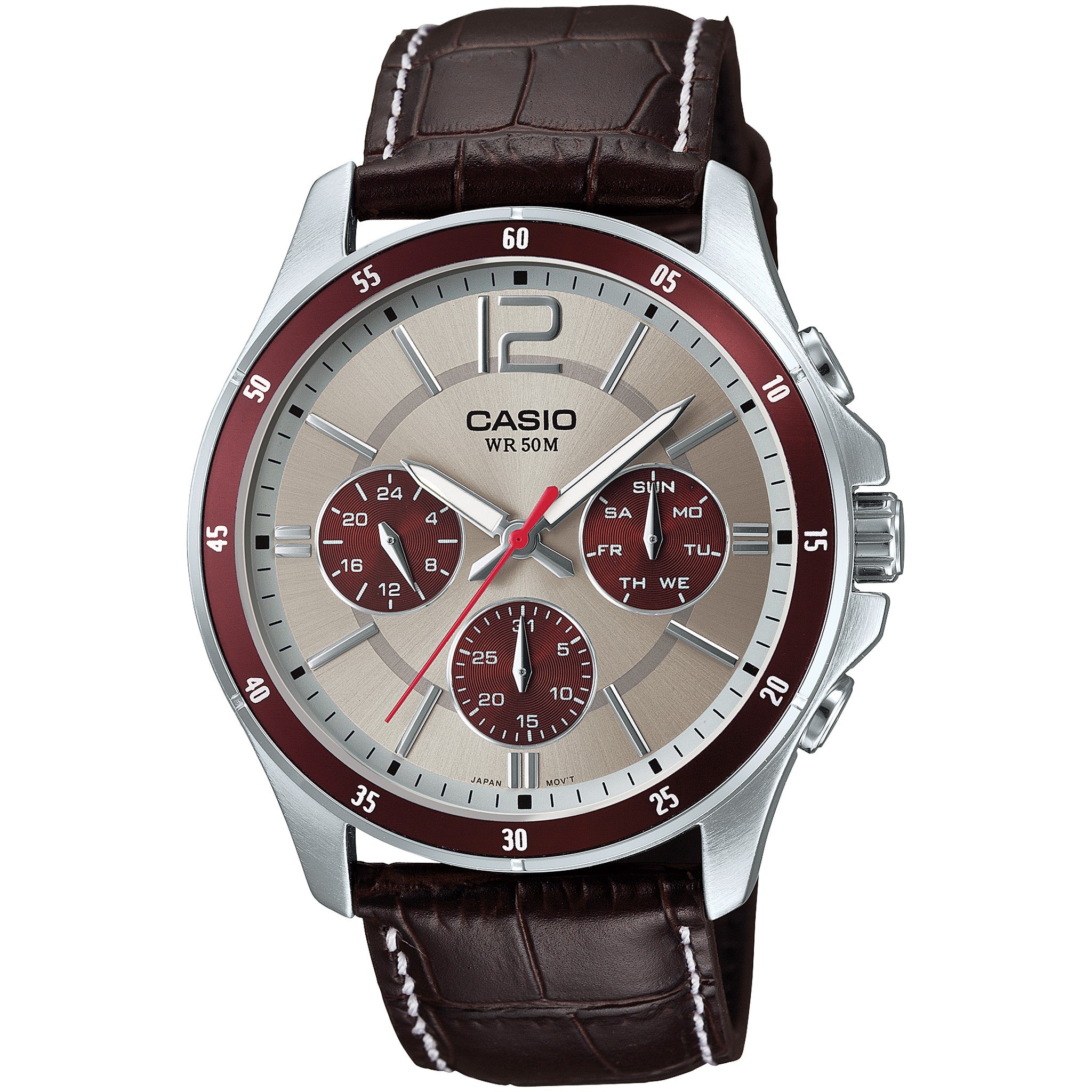 Casio Herrenuhr MTP-1374L-7A1 Quarz Analog Silber Beige