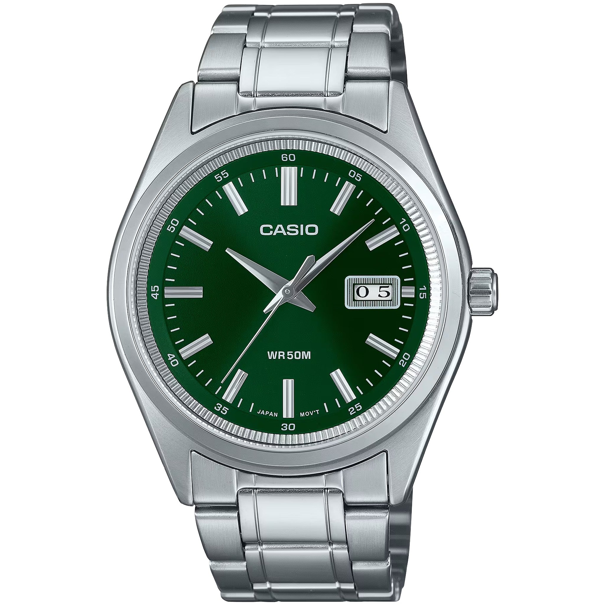Casio Men's Watch MTP-B180D-3A Quartz Analog Silver Green
