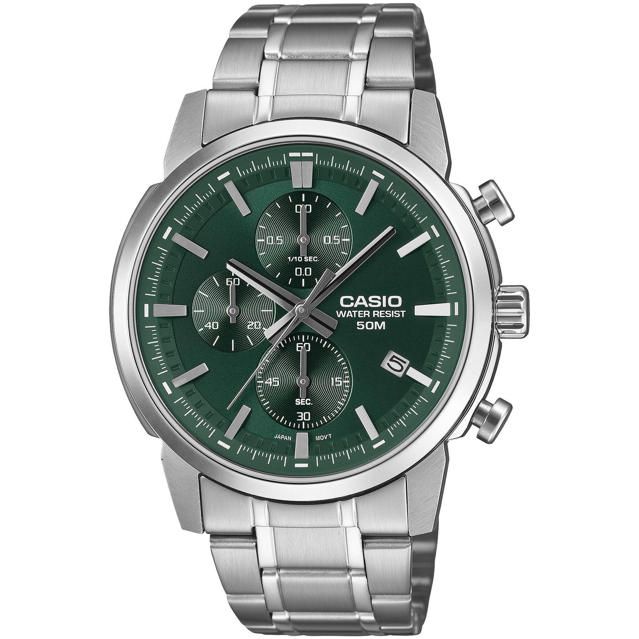 Casio Men's Watch MTP-E510D-3A Quartz Analog Silver Green