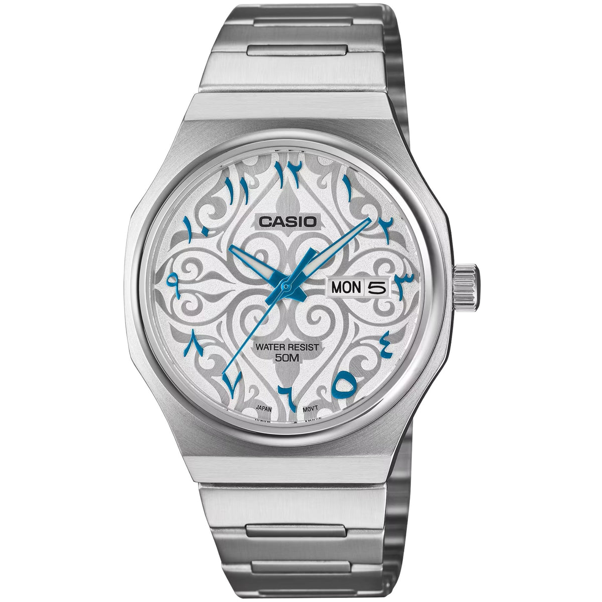 Casio Arabic Dial Watch MTP-E735AR-7A Gray Blue Men's Quartz