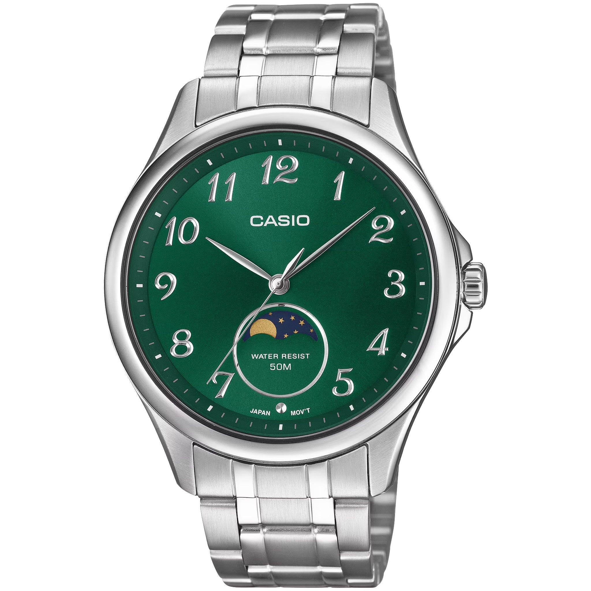 Casio Men's Watch MTP-M110D-3A Quartz Analog Silver Green