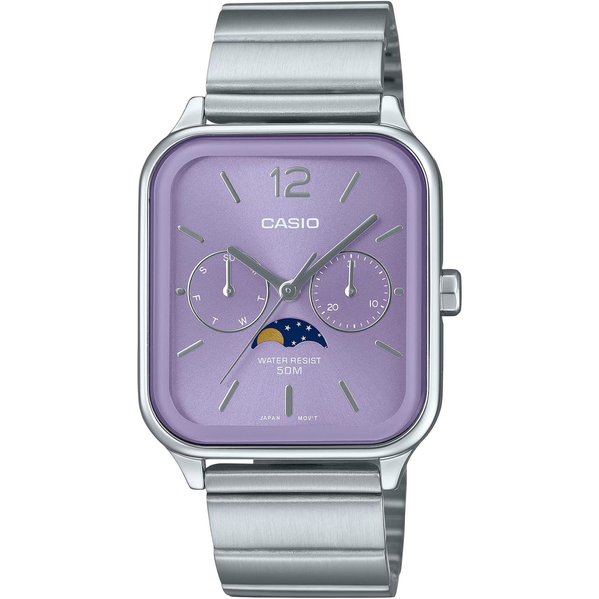 Casio Standard Men's Watch MTP-M305D-6A Moon Phase Purple Quartz