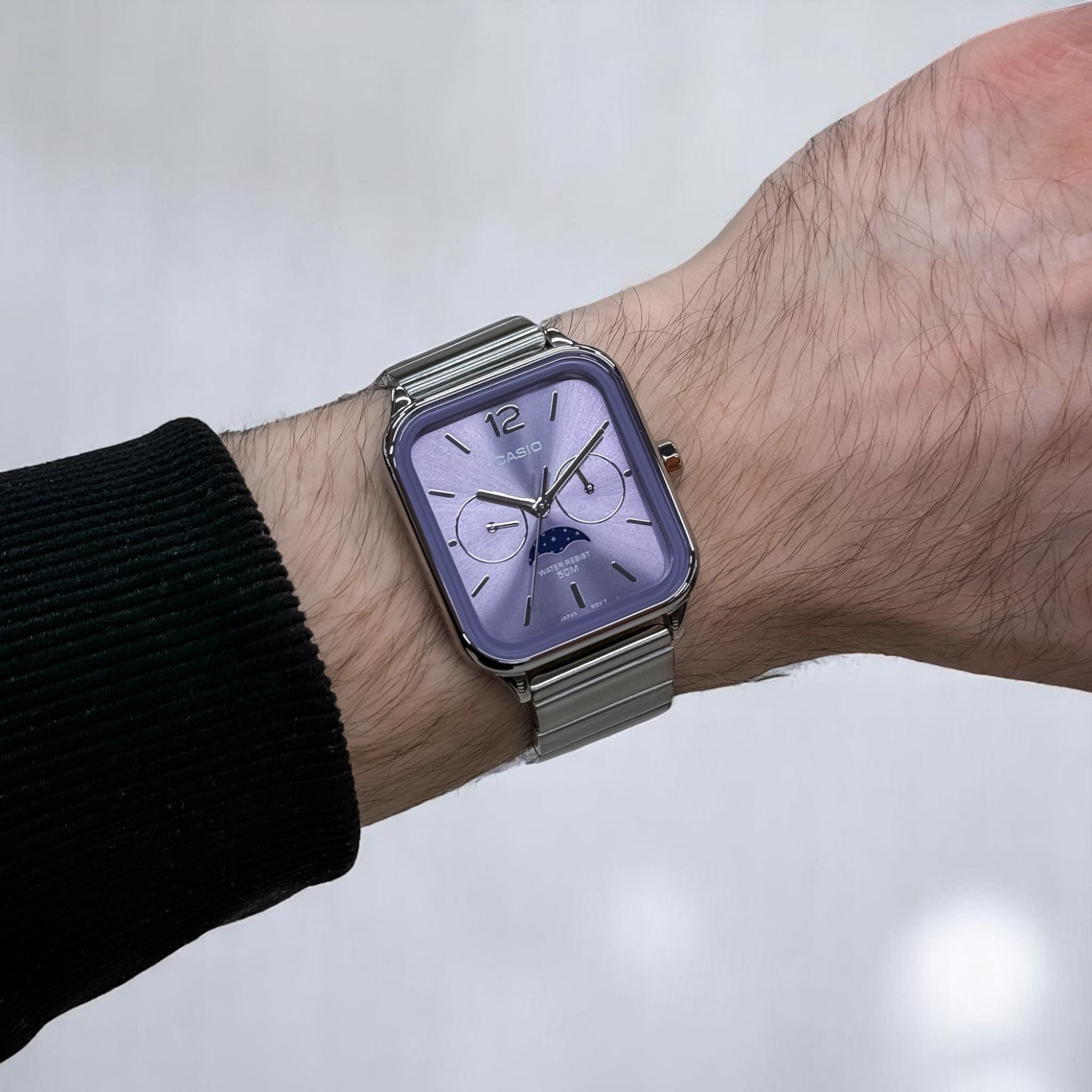 Casio Standard Men's Watch MTP-M305D-6A Moon Phase Purple Quartz