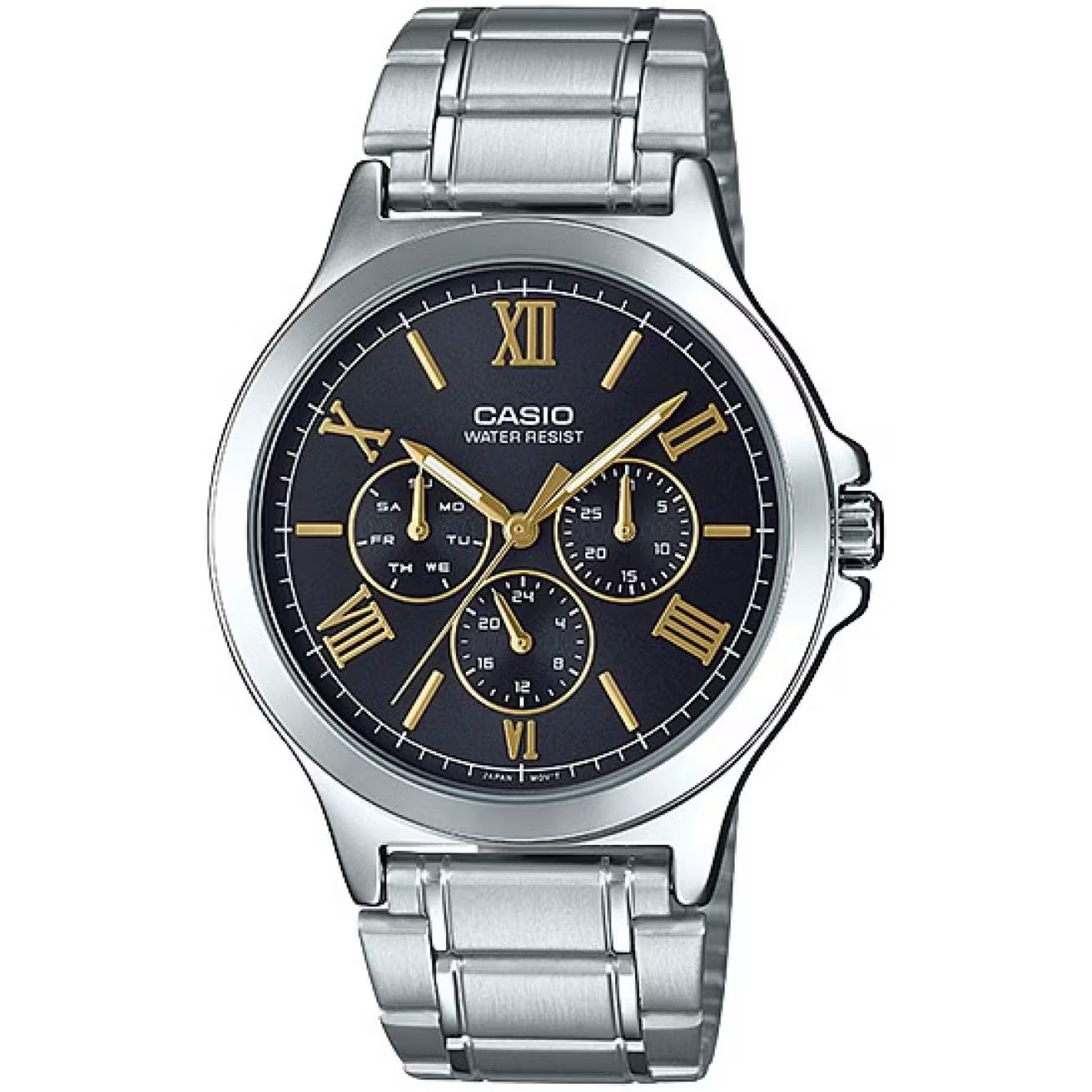 Casio Men's Watch MTP-V300D-1A2 Quartz Analog Silver Black