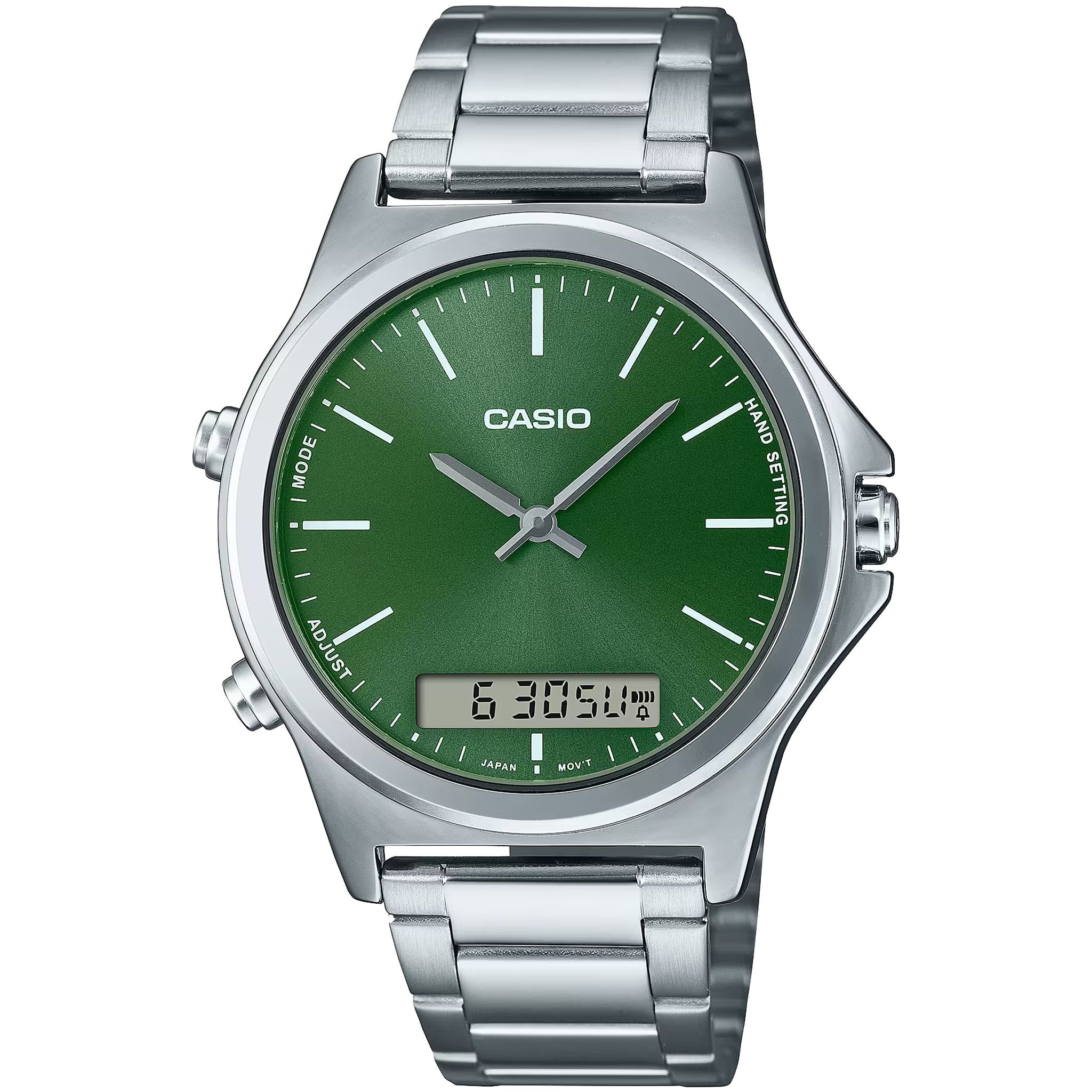 Casio Men's Watch MTP-VC01D-3E Quartz Analog Silver Green