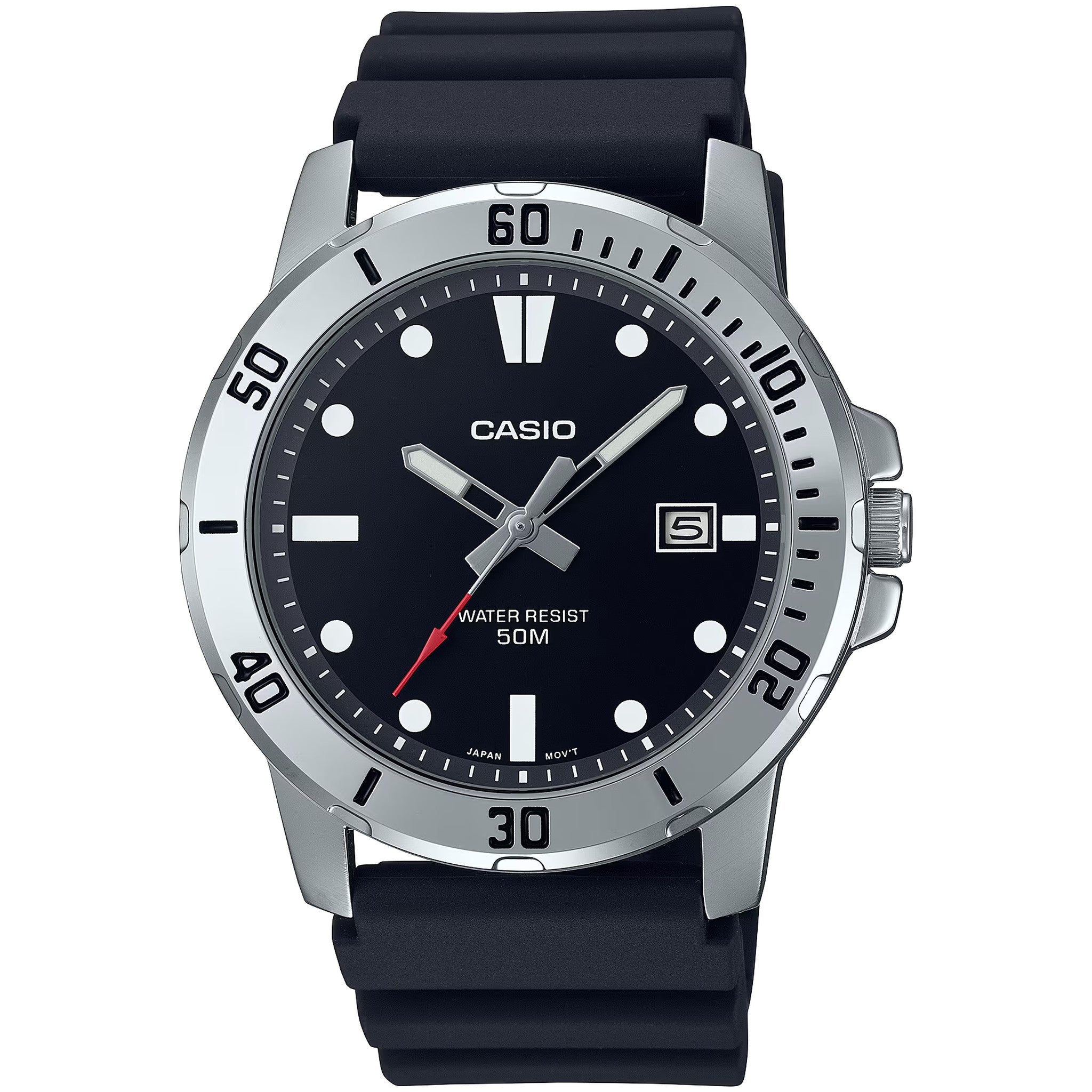 Casio Men's Watch MTP-VD01-1E Quartz Analog Silver Black