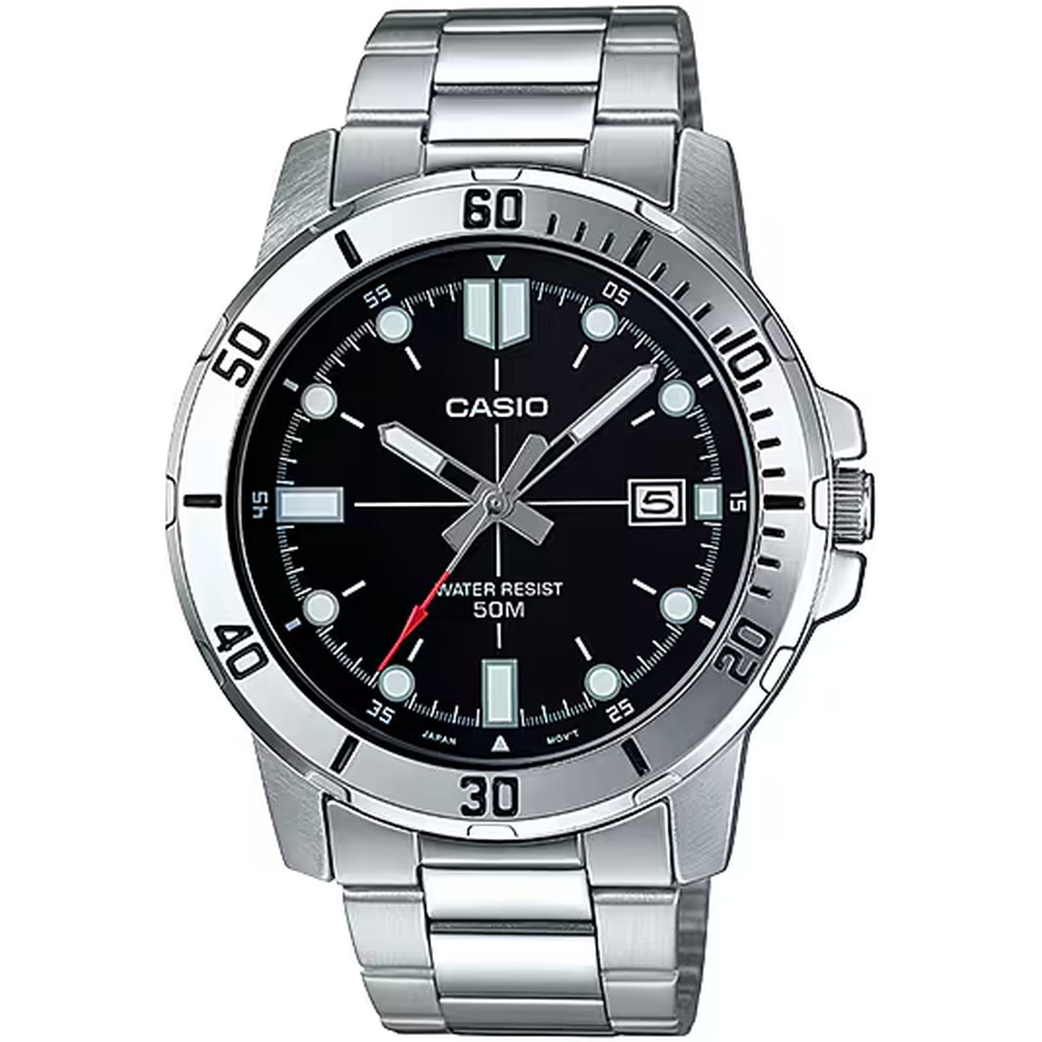 Casio Men's Watch MTP-VD01D-1E Quartz Analog Silver Black