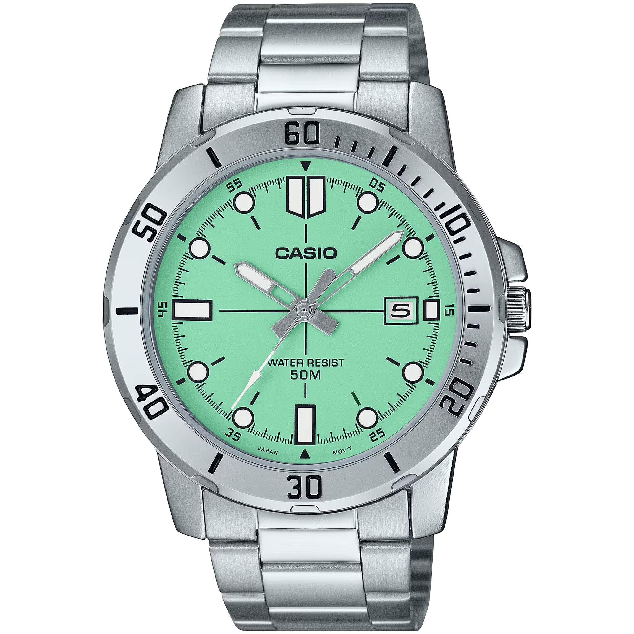 Casio Men's Watch MTP-VD01D-3E1 Quartz Analog Silver Green