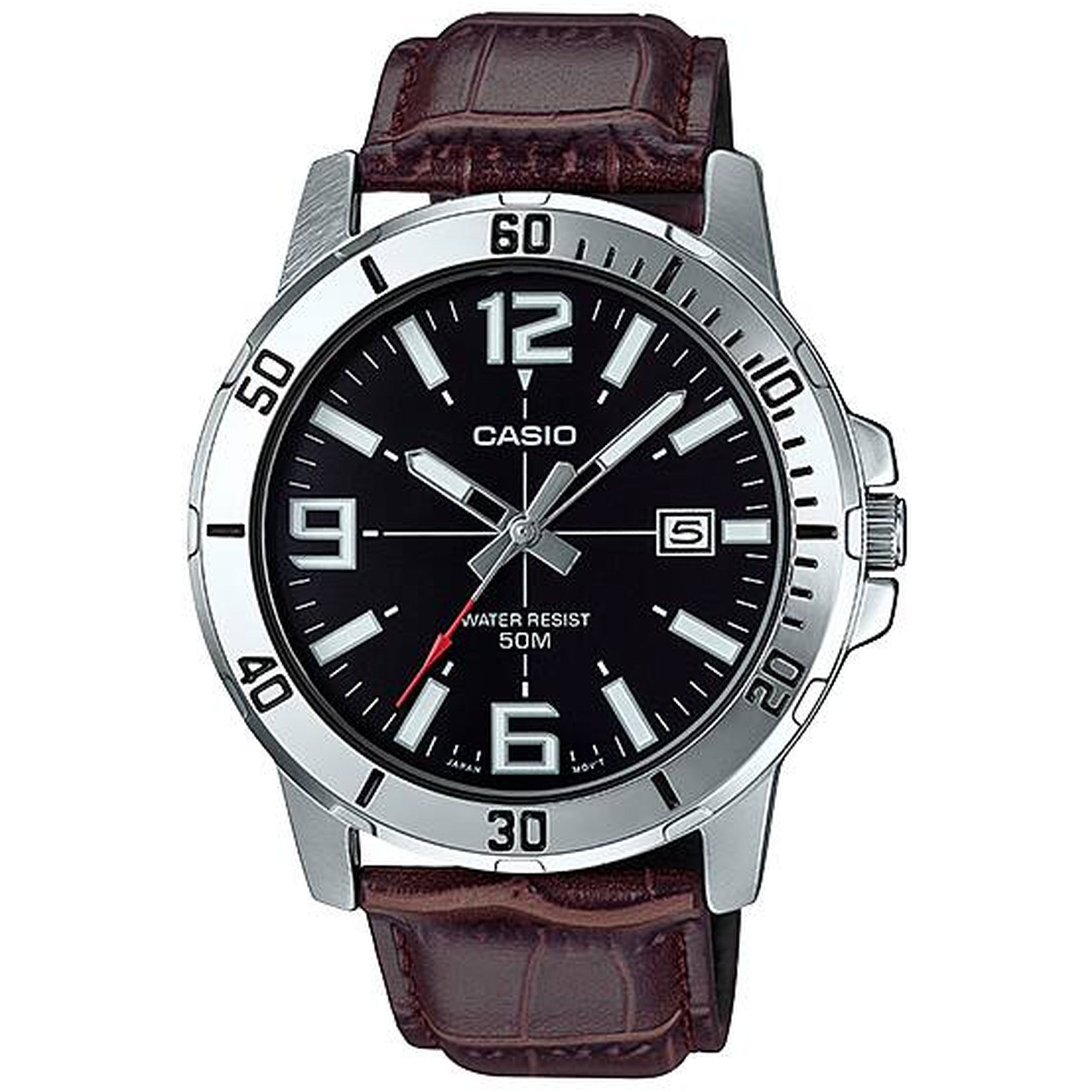 Casio Men's Watch MTP-VD01L-1B Quartz Analog Silver Black