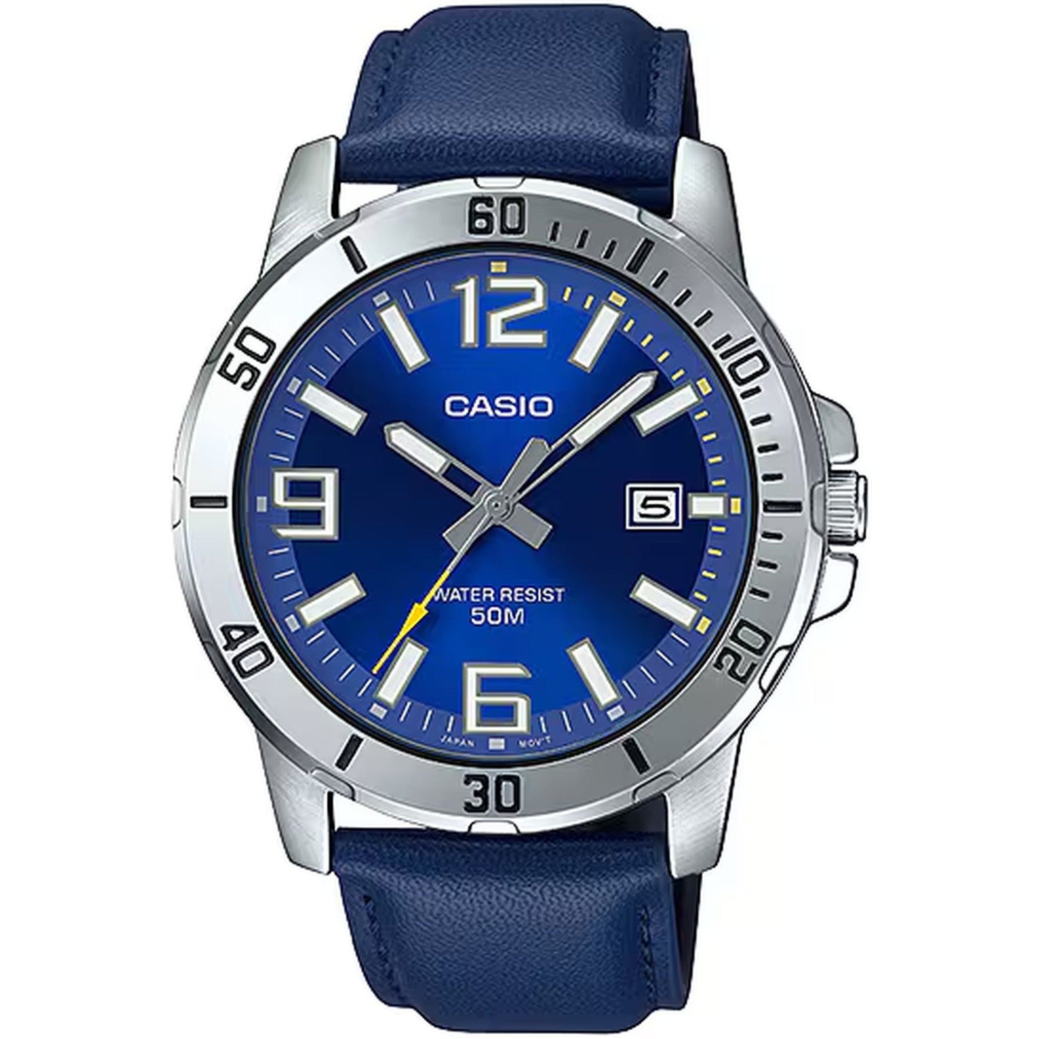 Casio Men's Watch MTP-VD01L-2B Quartz Analog Silver Blue