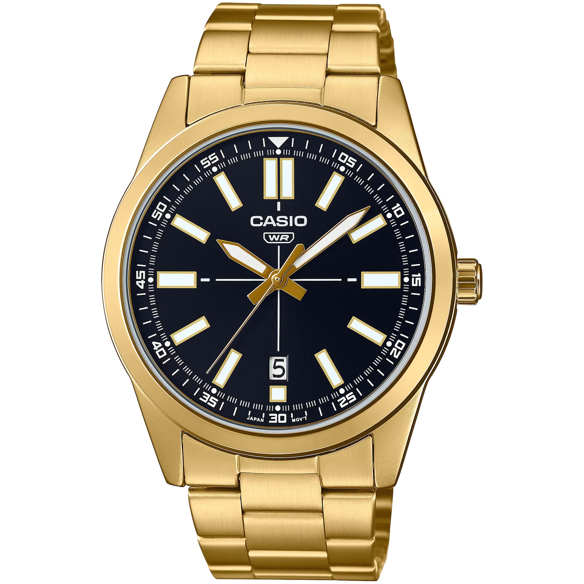 Casio Men's Watch MTP-VD02G-1E Quartz Analog Gold Black