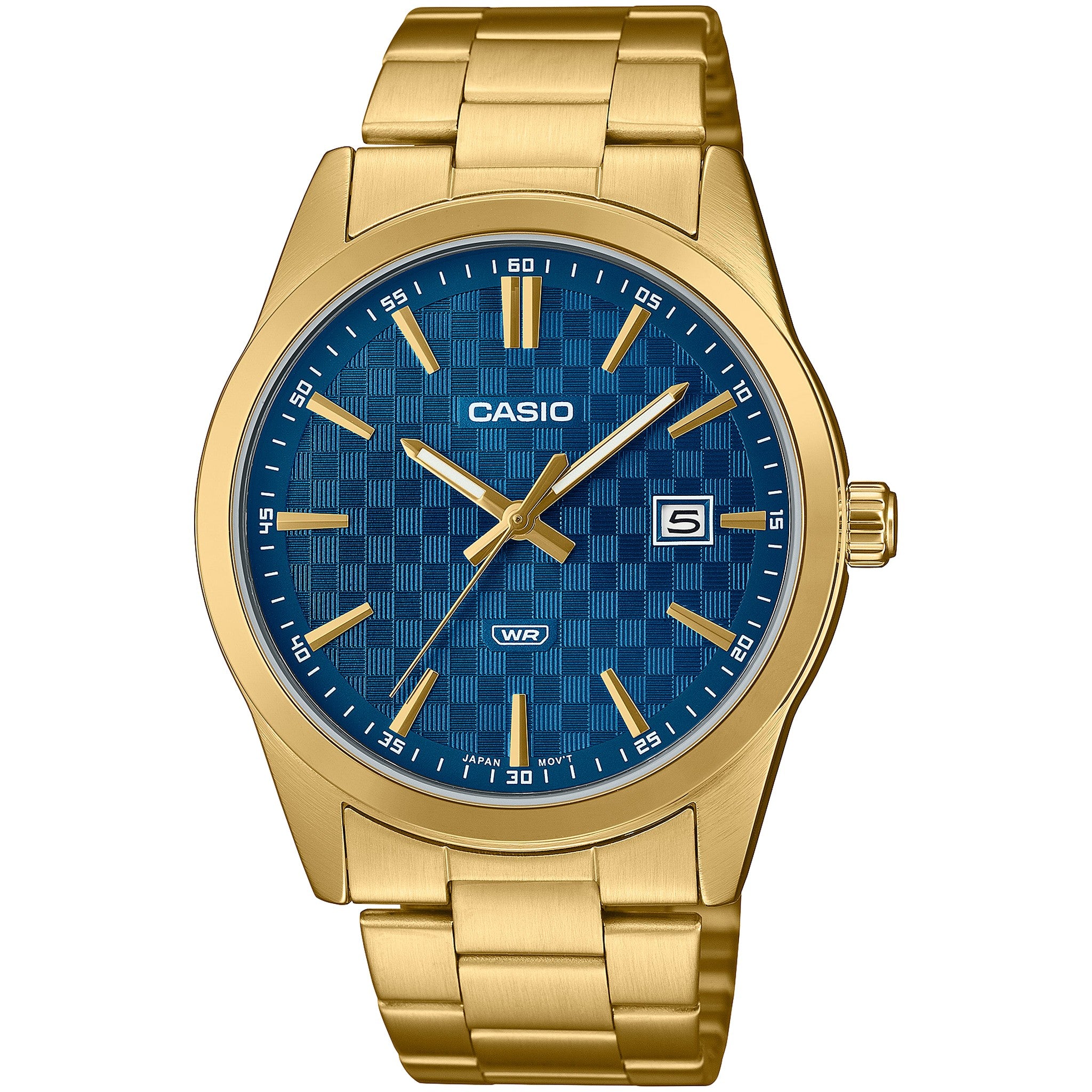 Casio Men's Watch MTP-VD03G-2A Quartz Analog Gold Blue