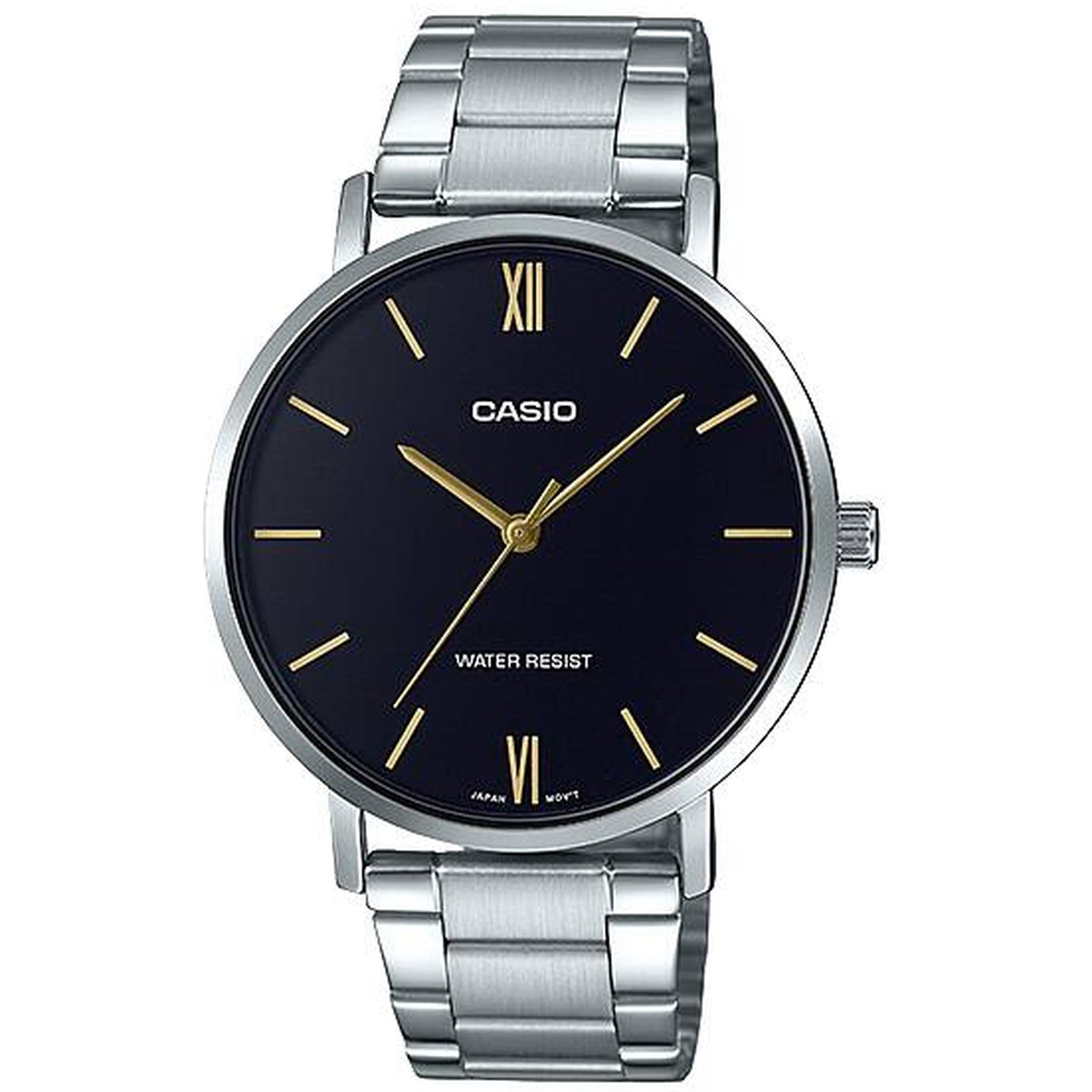 Casio Men's Watch MTP-VT01D-1B Quartz Analog Silver Black