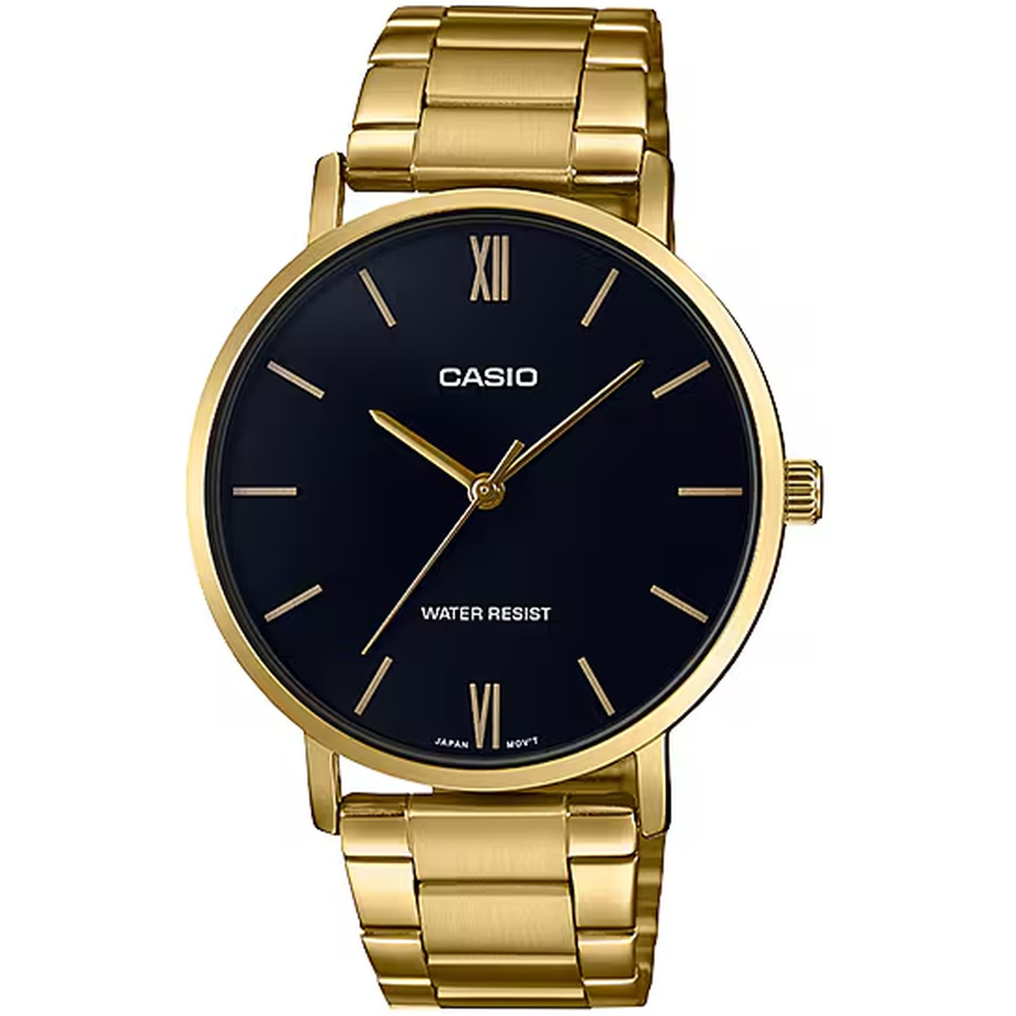 Casio Men's Watch MTP-VT01G-1B Quartz Analog Gold Black