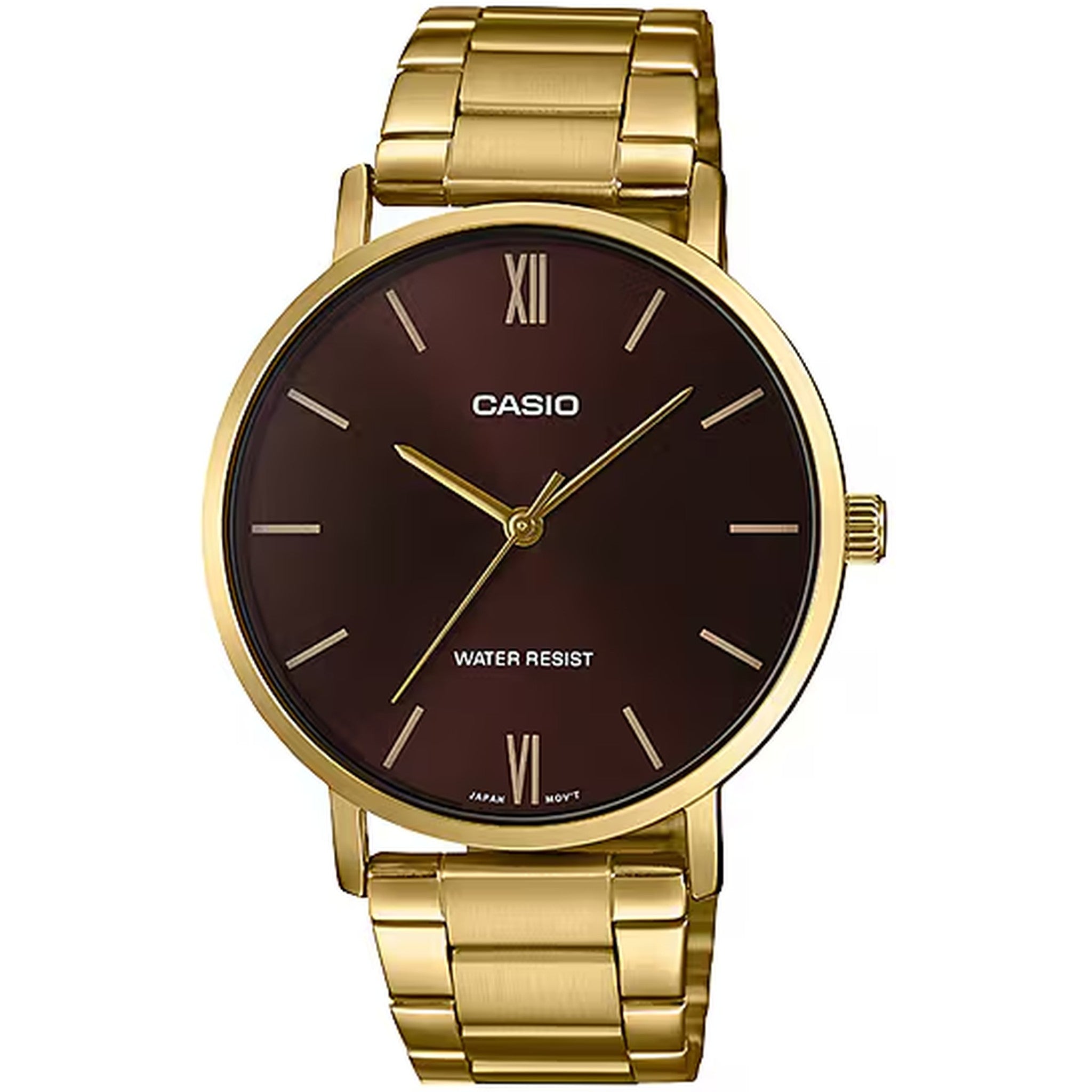 Casio Men's Watch MTP-VT01G-5B Quartz Analog Gold Brown