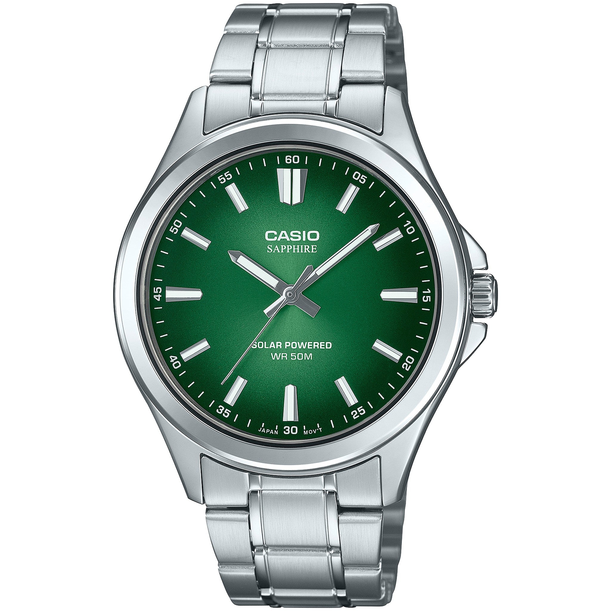 Casio Men's Watch MTS-RS100D-3A Quartz Analog Silver Green