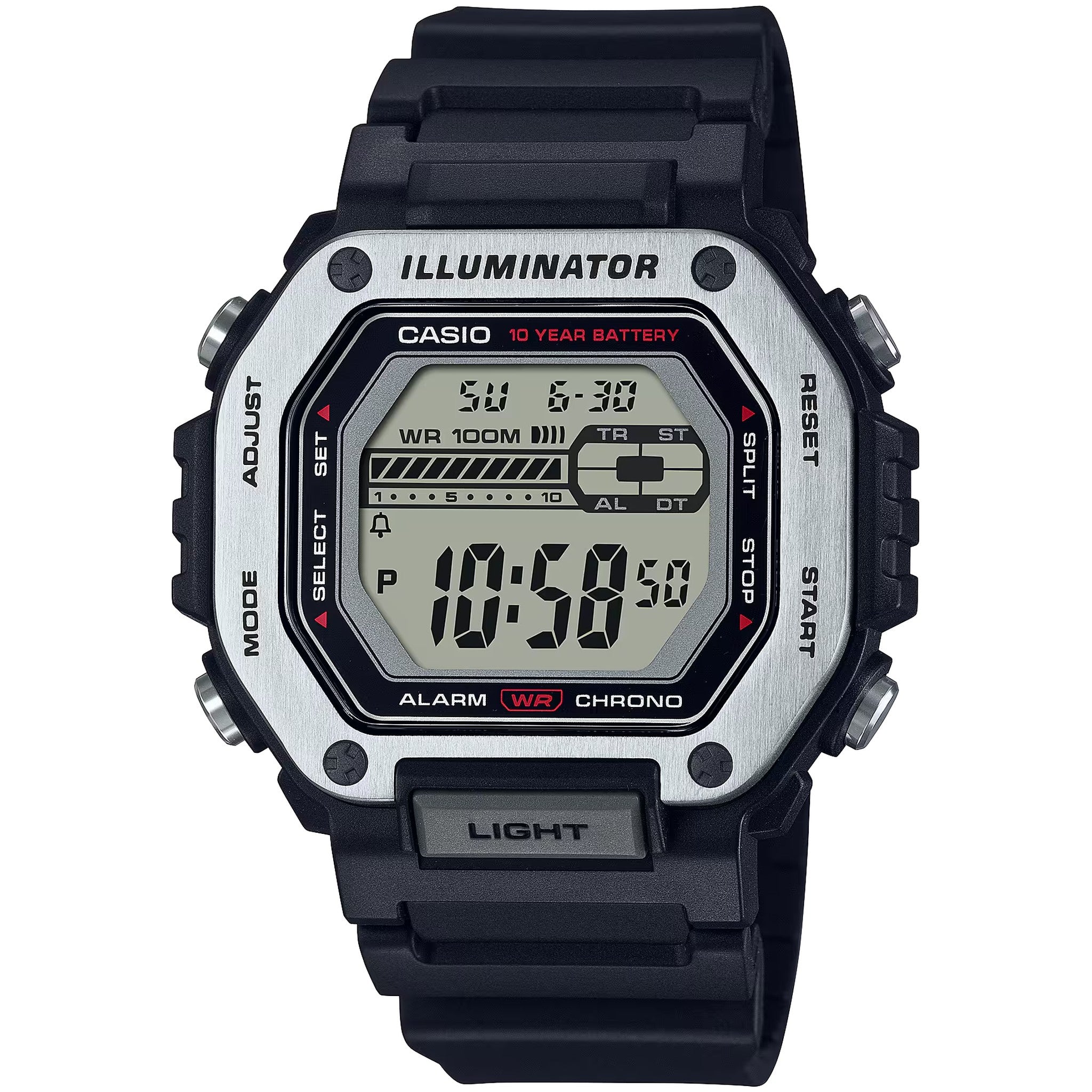 Casio Men's Watch MWD-110H-1A Quartz Digital Silver Black