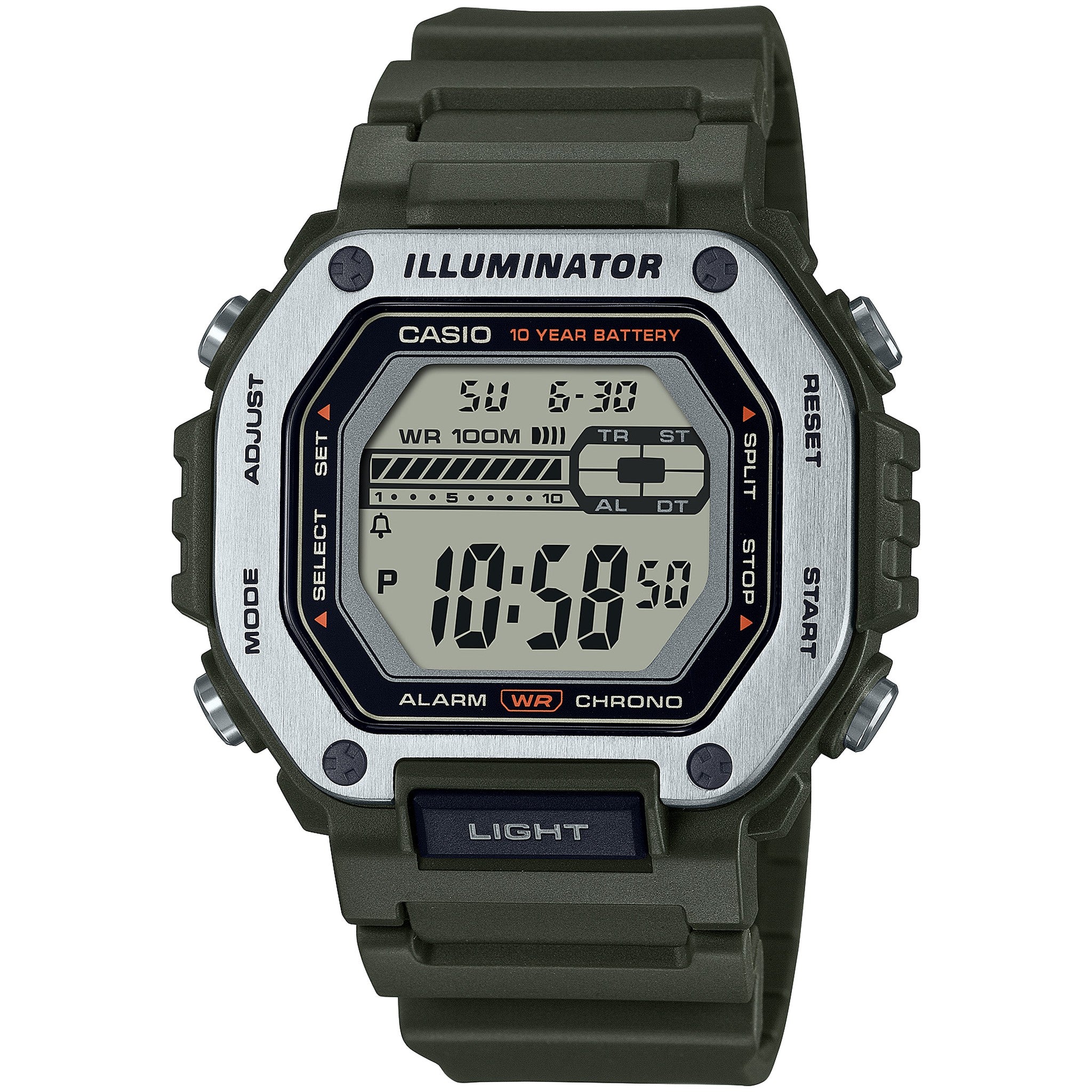 Casio Men's Watch MWD-110H-3A Quartz Digital Silver Black