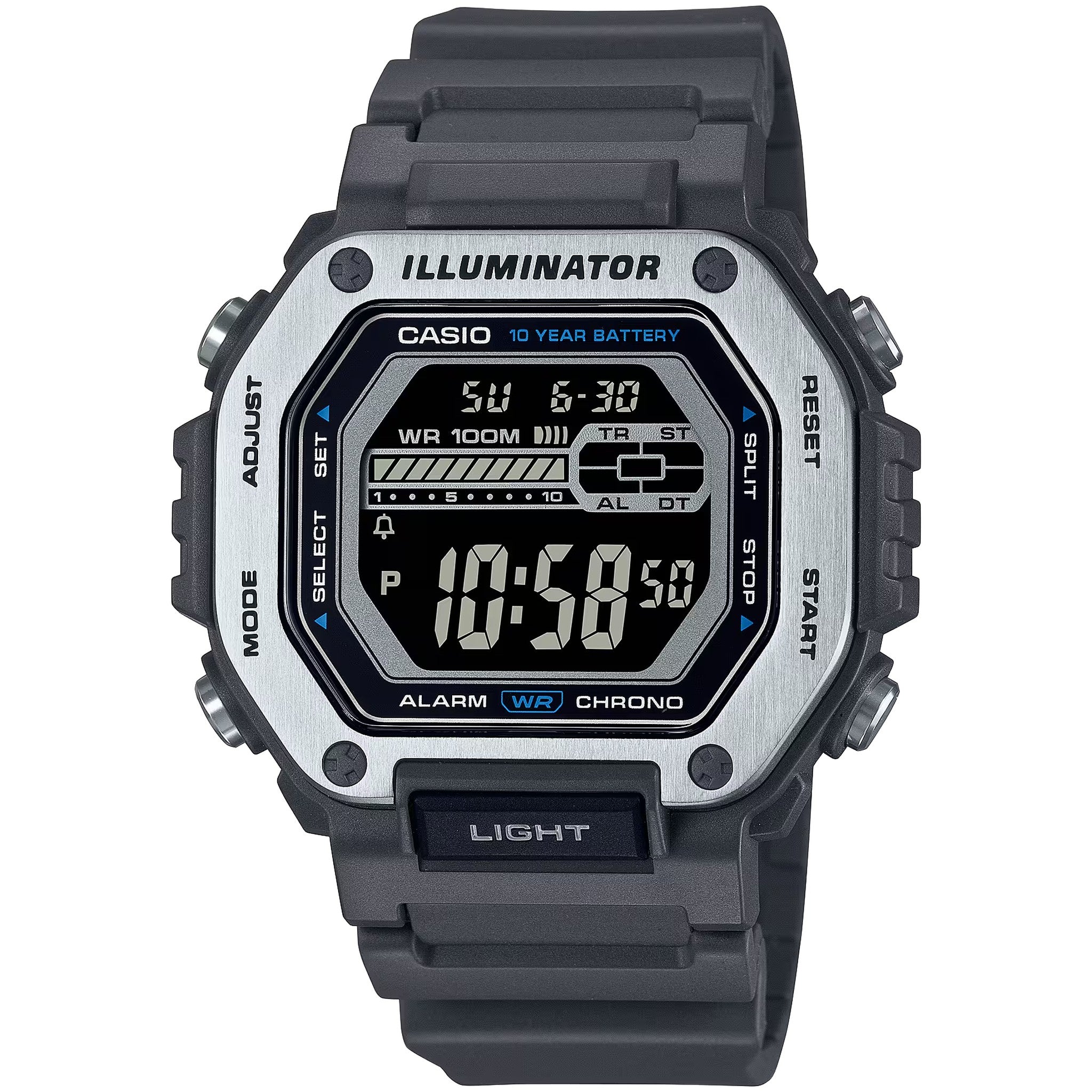 Montre Casio Homme MWD-110H-8B Quartz Digitale Argent Noir