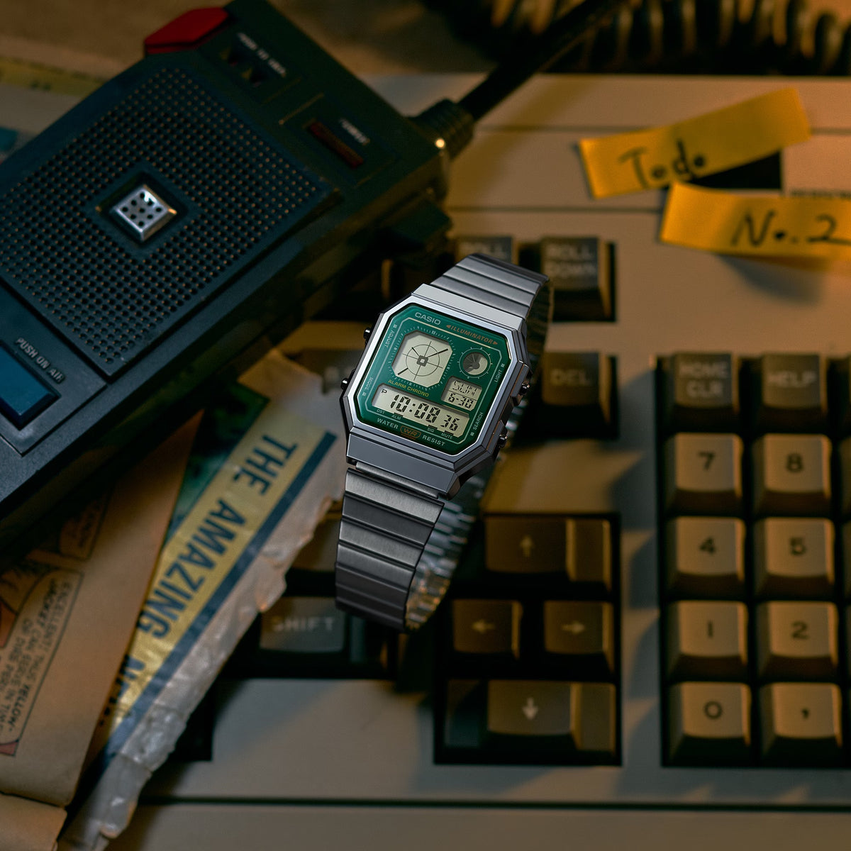 Casio Vintage A130WE-3A Digitaluhr Grün