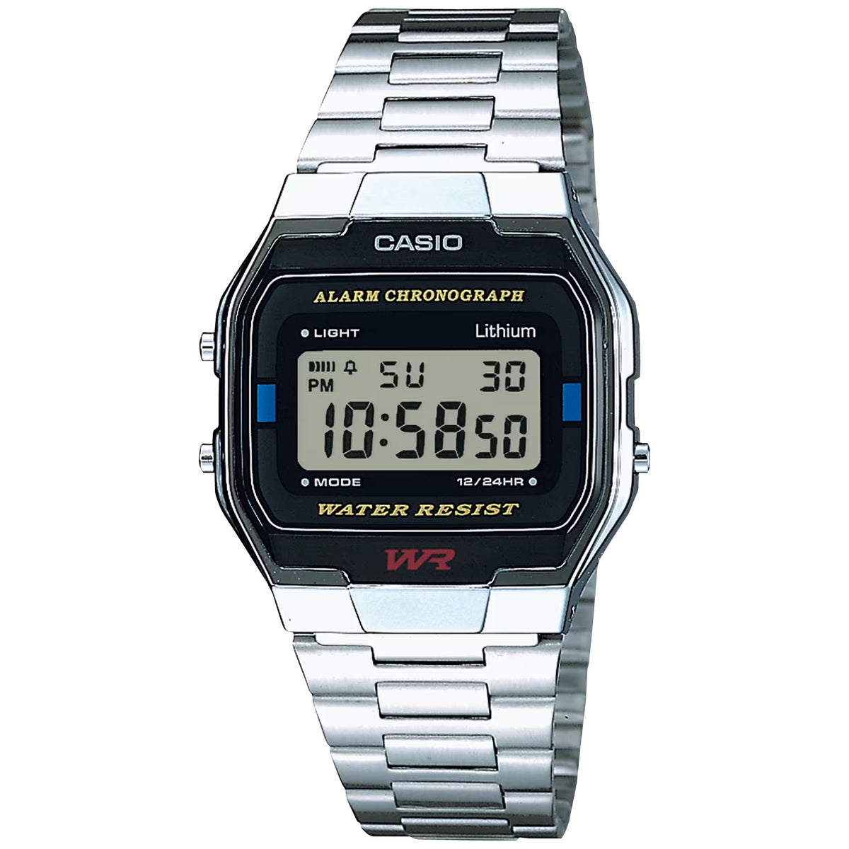 Montre Casio Vintage A163WA-1Q Digitale Argenté Noir