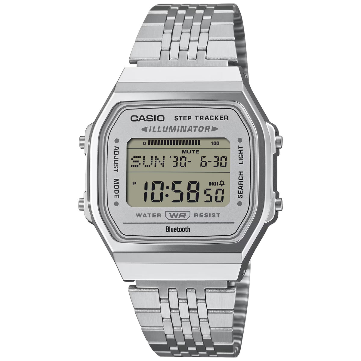 Casio Vintage Uhr ABL-100WE-7A Bluetooth Digital Silber Grau