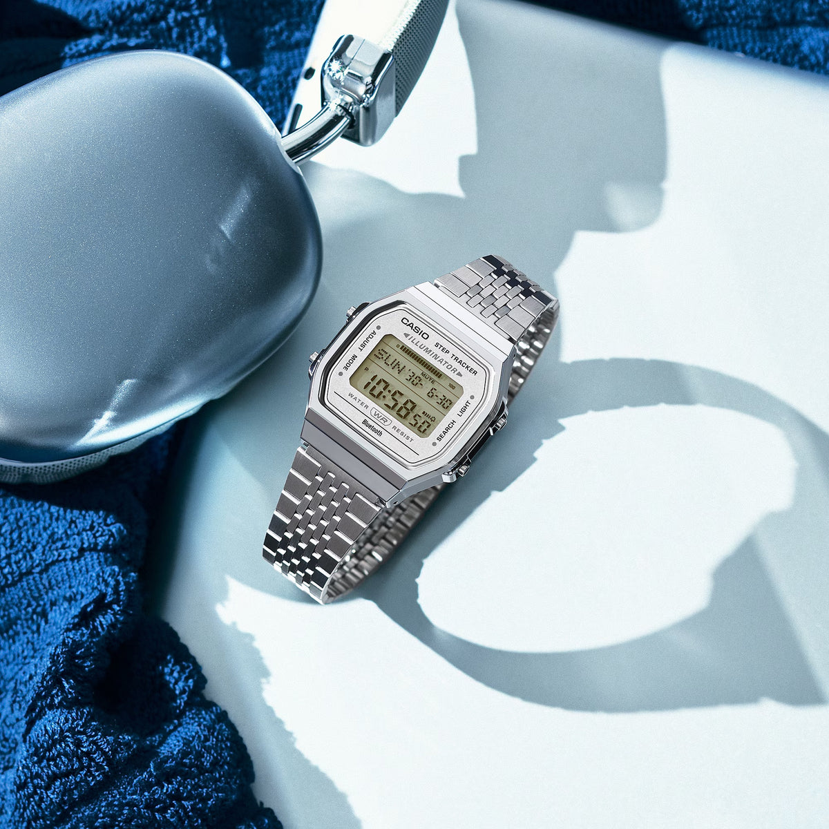 Casio Vintage Uhr ABL-100WE-7A Bluetooth Digital Silber Grau