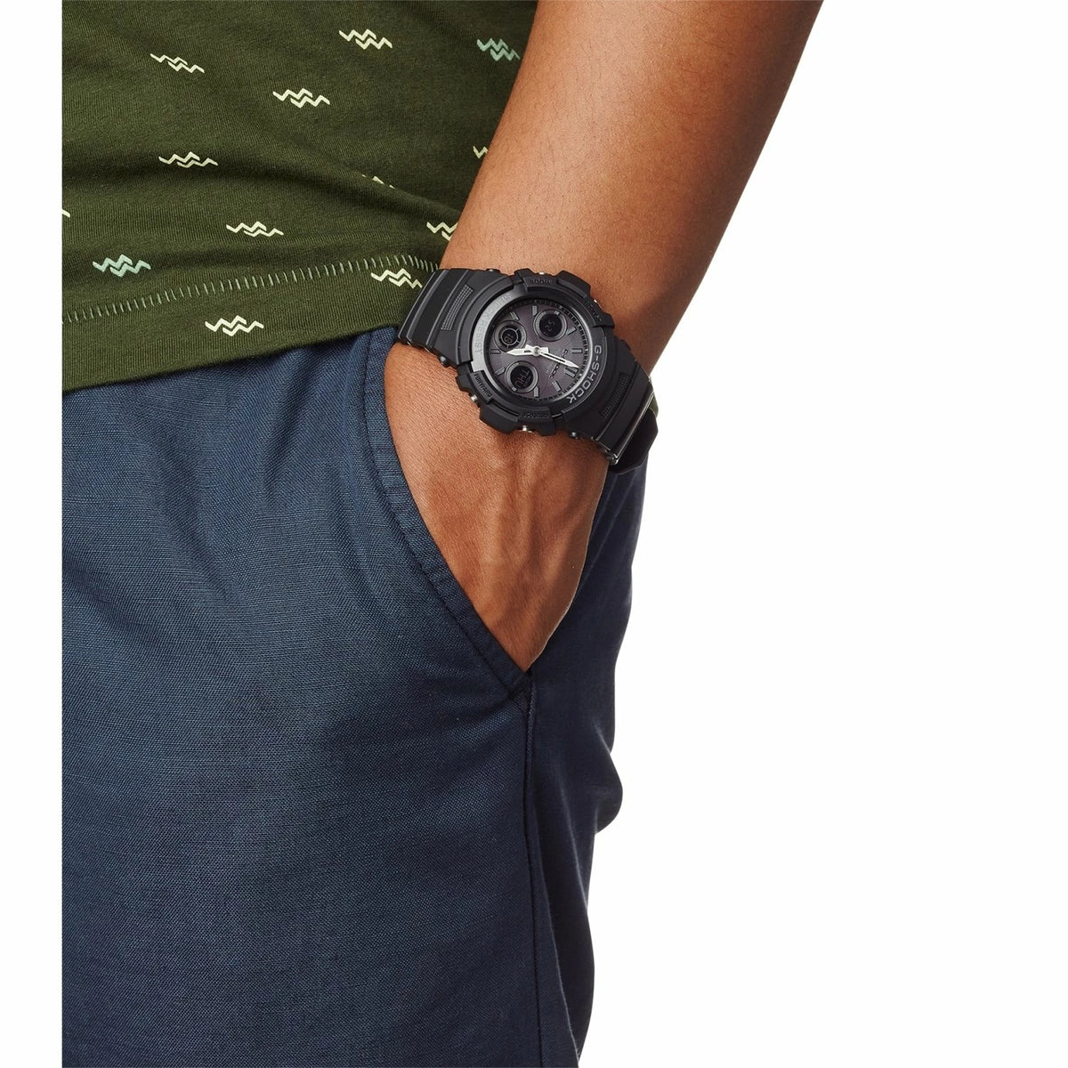 Casio G-Shock AWG-M100B-1A Solar Radio-Controlled Analog / Digital Watch