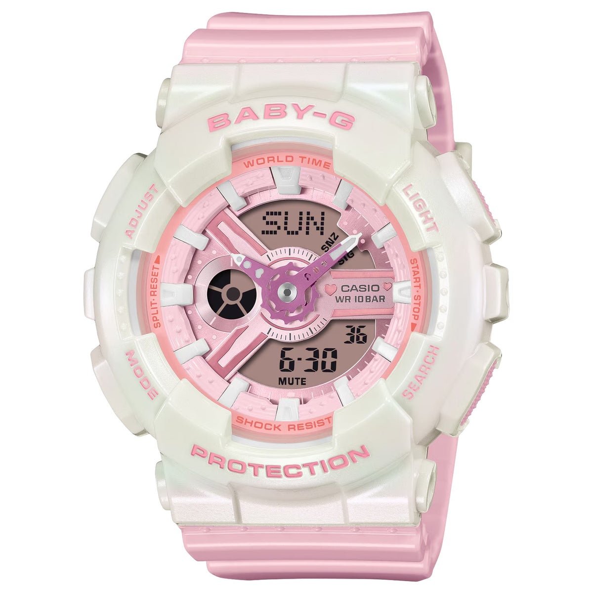 Casio Baby-G BA-110PD-4A Damenuhr Weiß Rosa
