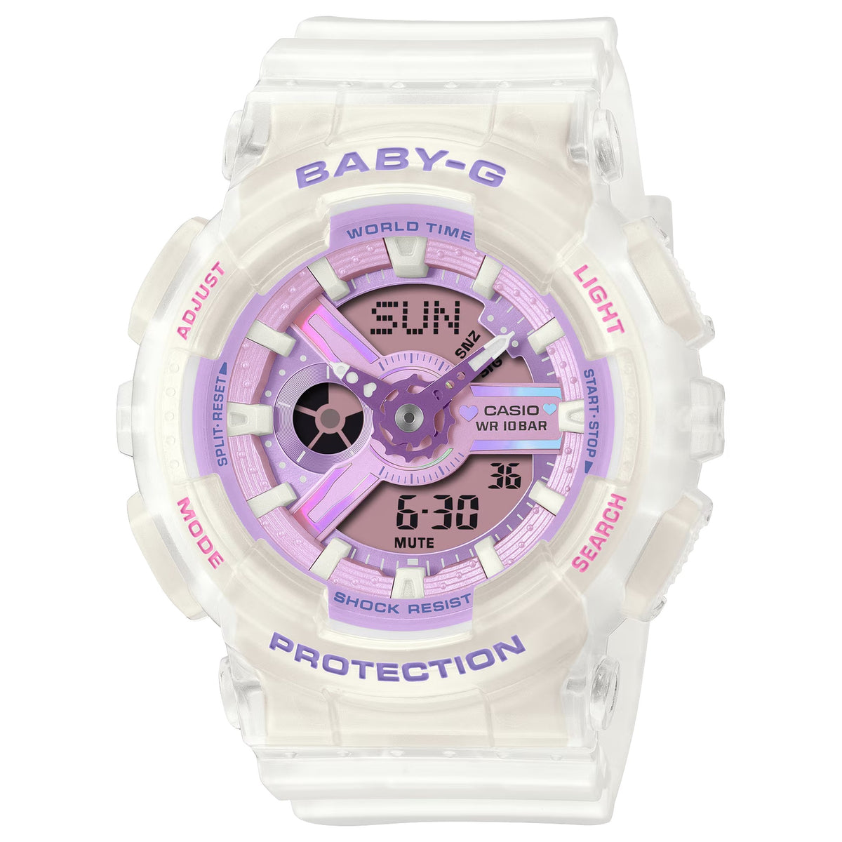 Casio Baby-G BA-110PS-7A Damen Weiß Violett
