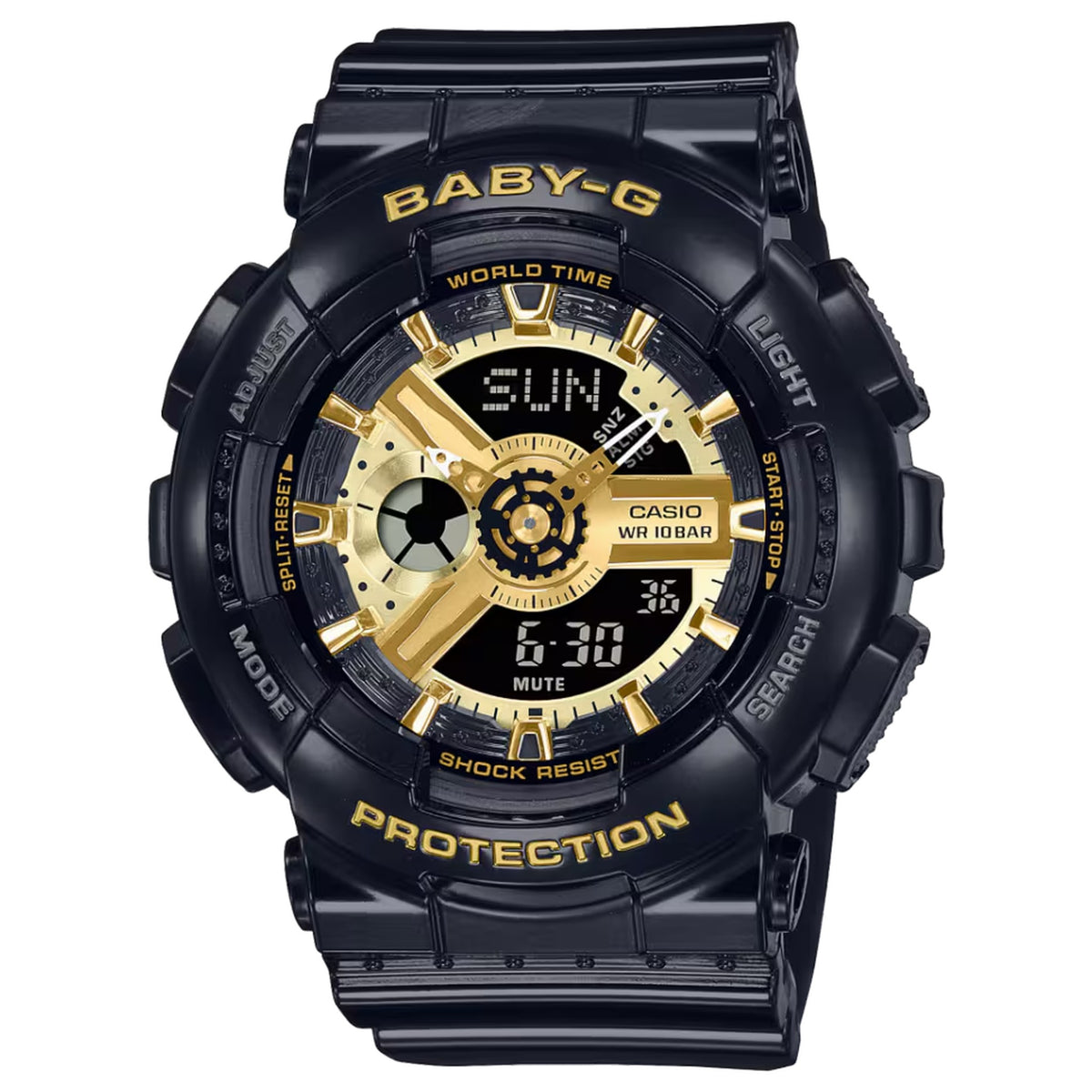 Casio Baby-G BA-110X-1A Damenuhr Schwarz Gold