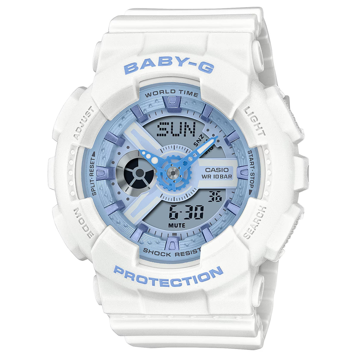 Casio Baby-G BA-110XBE-7A Damenuhr Weiß Blau