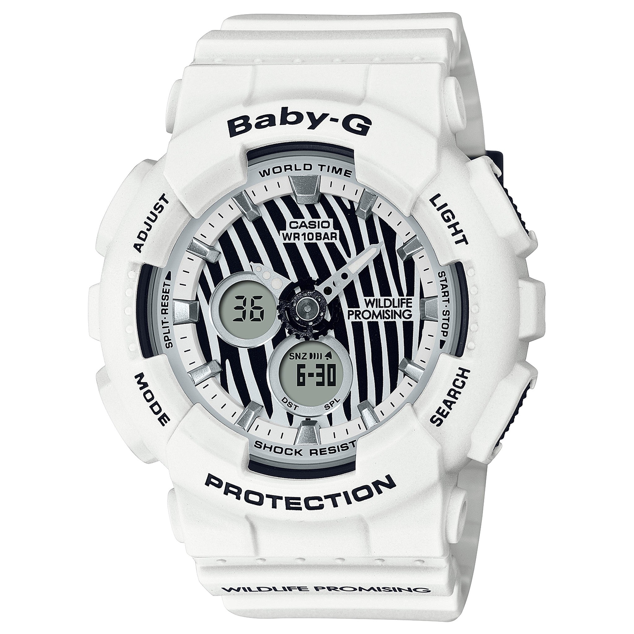 Casio Baby-G BA-120WLP-7A Women's White Wildlife Promising Watch