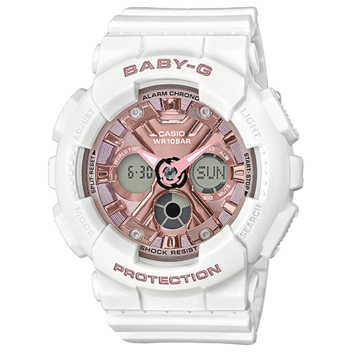 Casio Baby-G BA-130-7A1 Damen Uhr Weiß Roségold