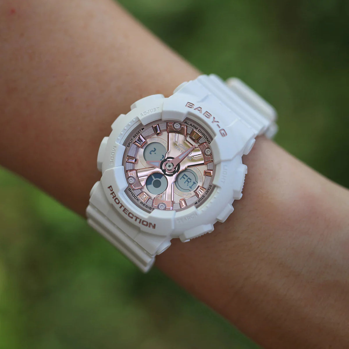 Casio Baby-G BA-130-7A1 Damen Uhr Weiß Roségold