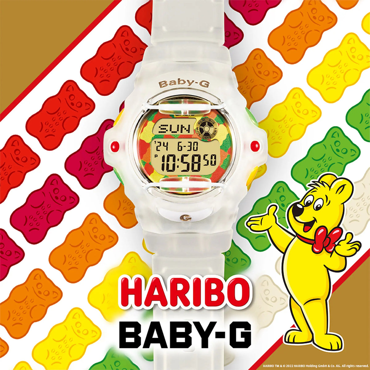 Casio Baby-G BG-169HRB-7 Damenuhr Weiß Mehrfarbig Haribo
