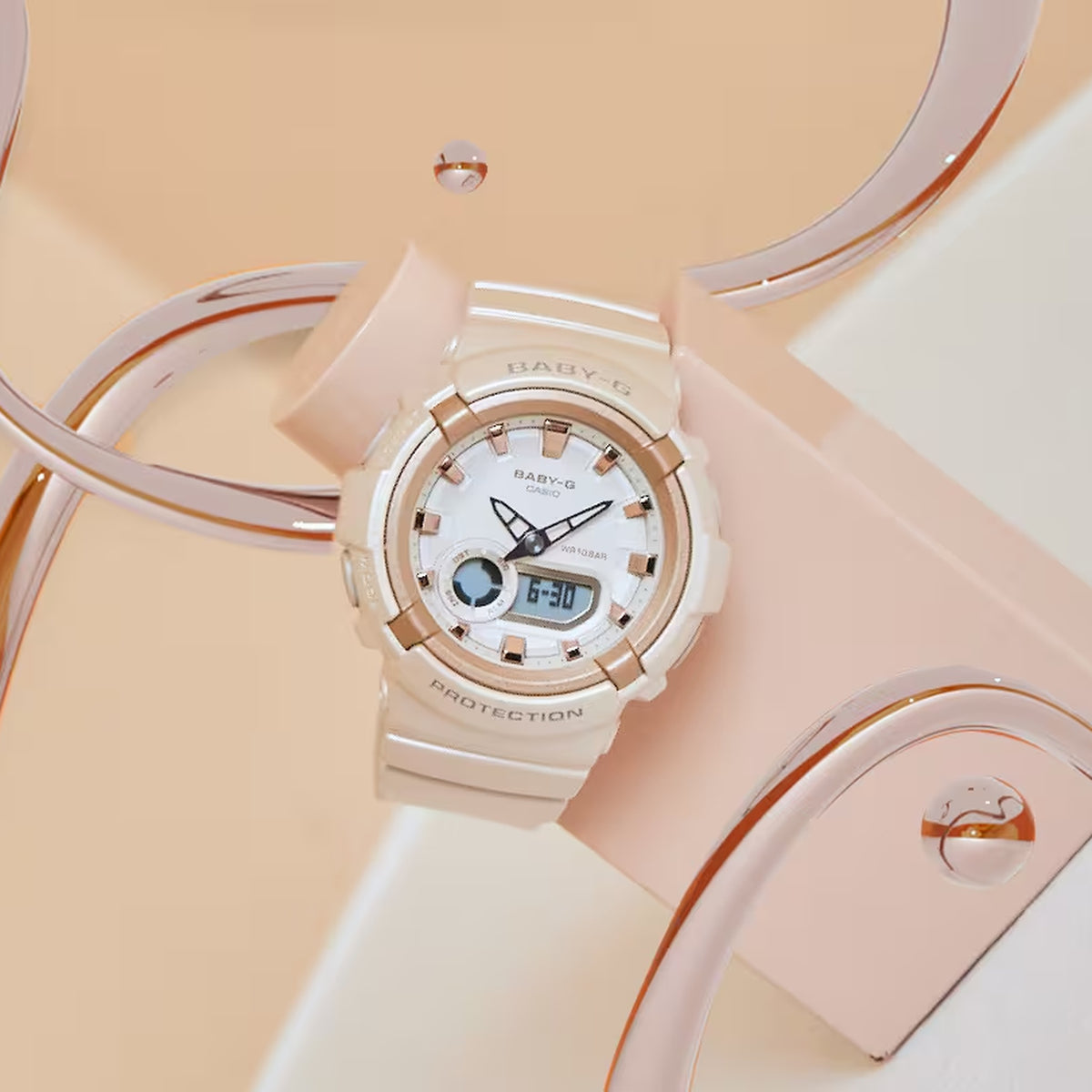 Casio Baby-G BGA-280BA-4A Damenarmbanduhr Beige Rosa