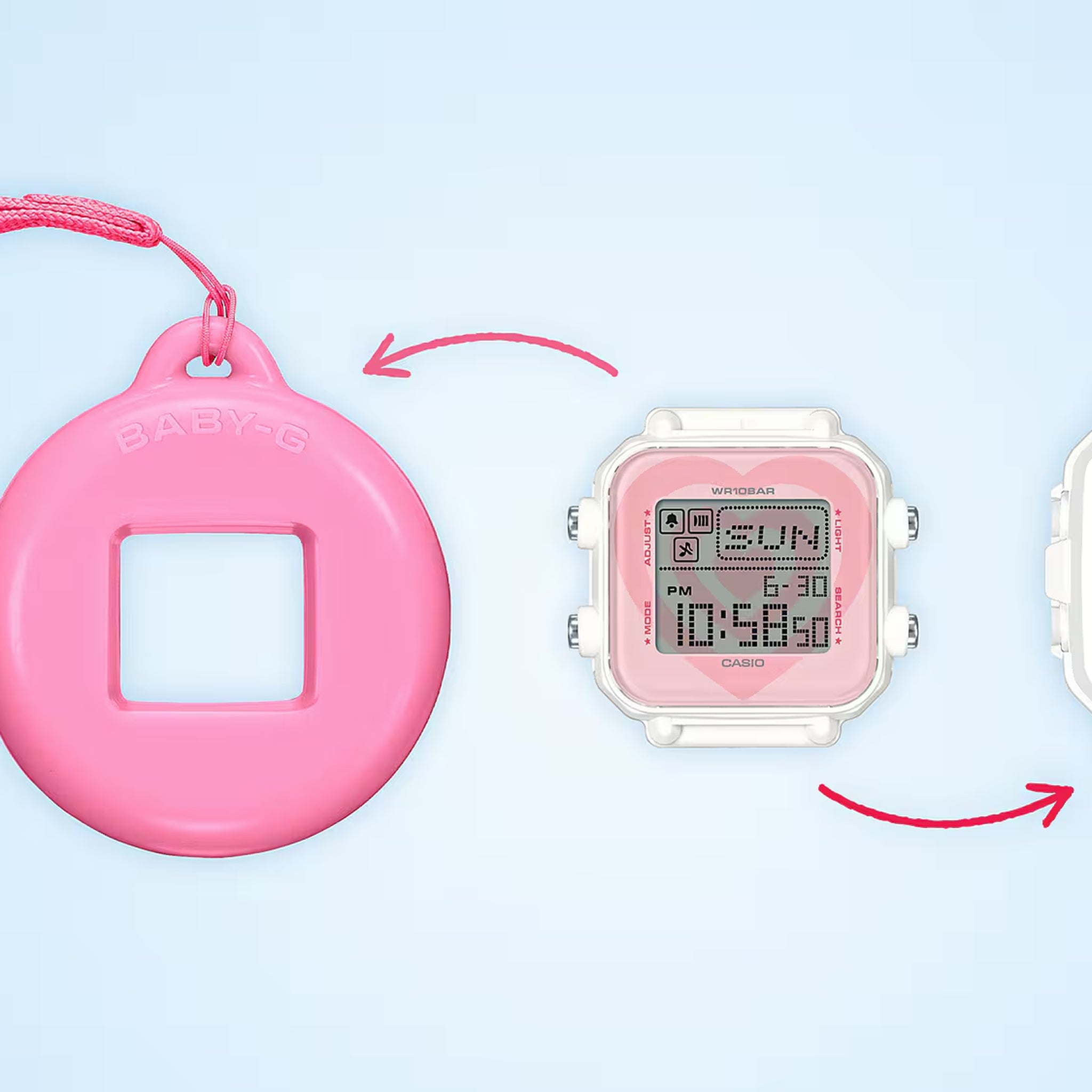 Casio Baby-G BGD-10KPP-7 Damen Weiß Multifarben