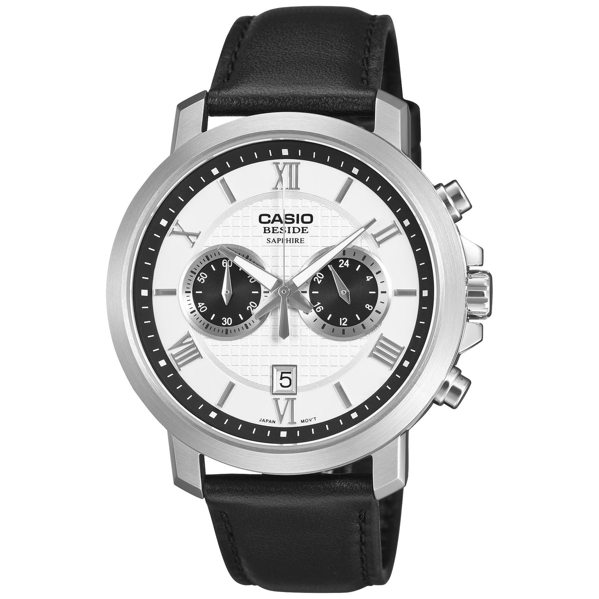 Casio Beside BMS-500L-7A Men's White Analog Chronograph Watch