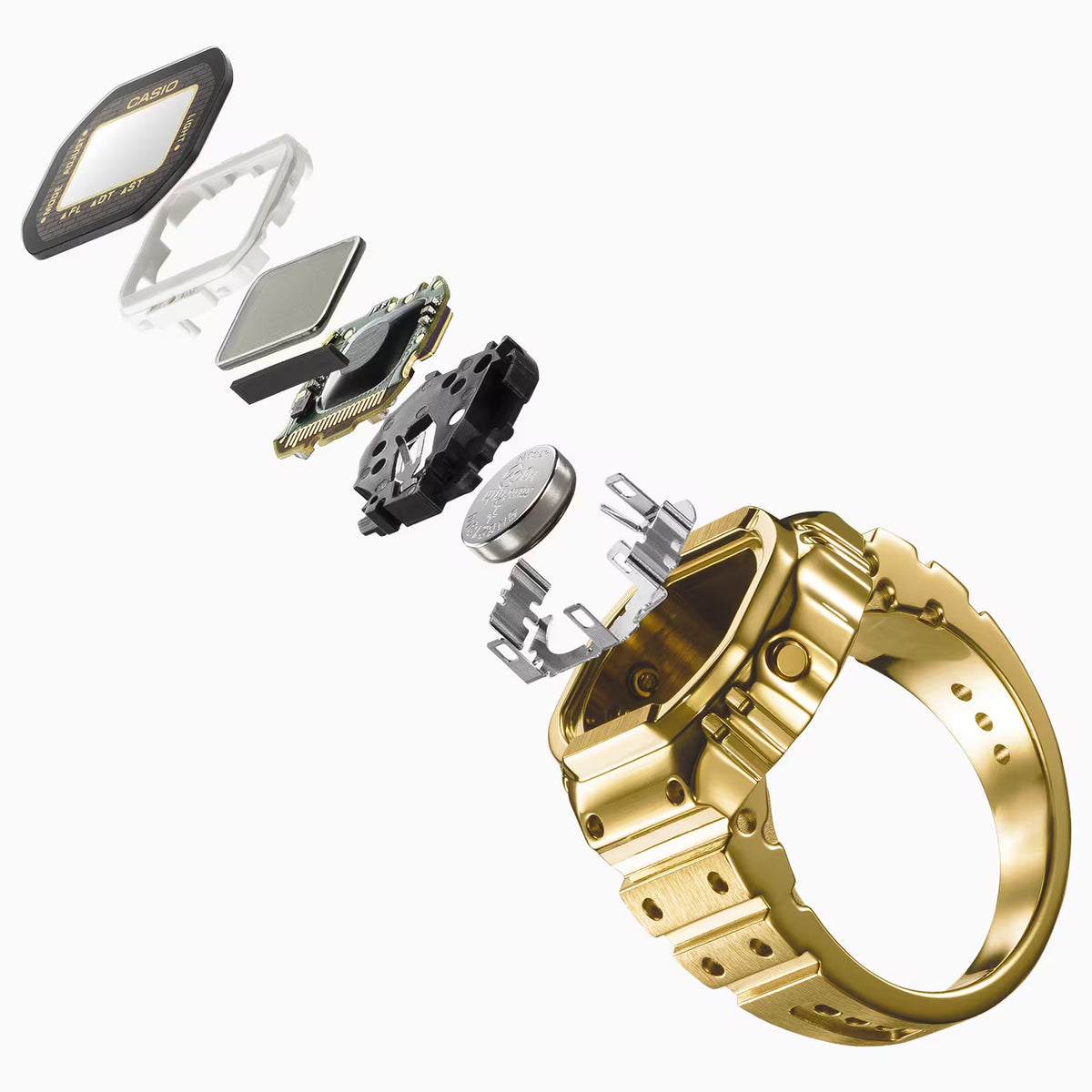 Anel Relógio Casio CRW-001G-9 Digital Dourado