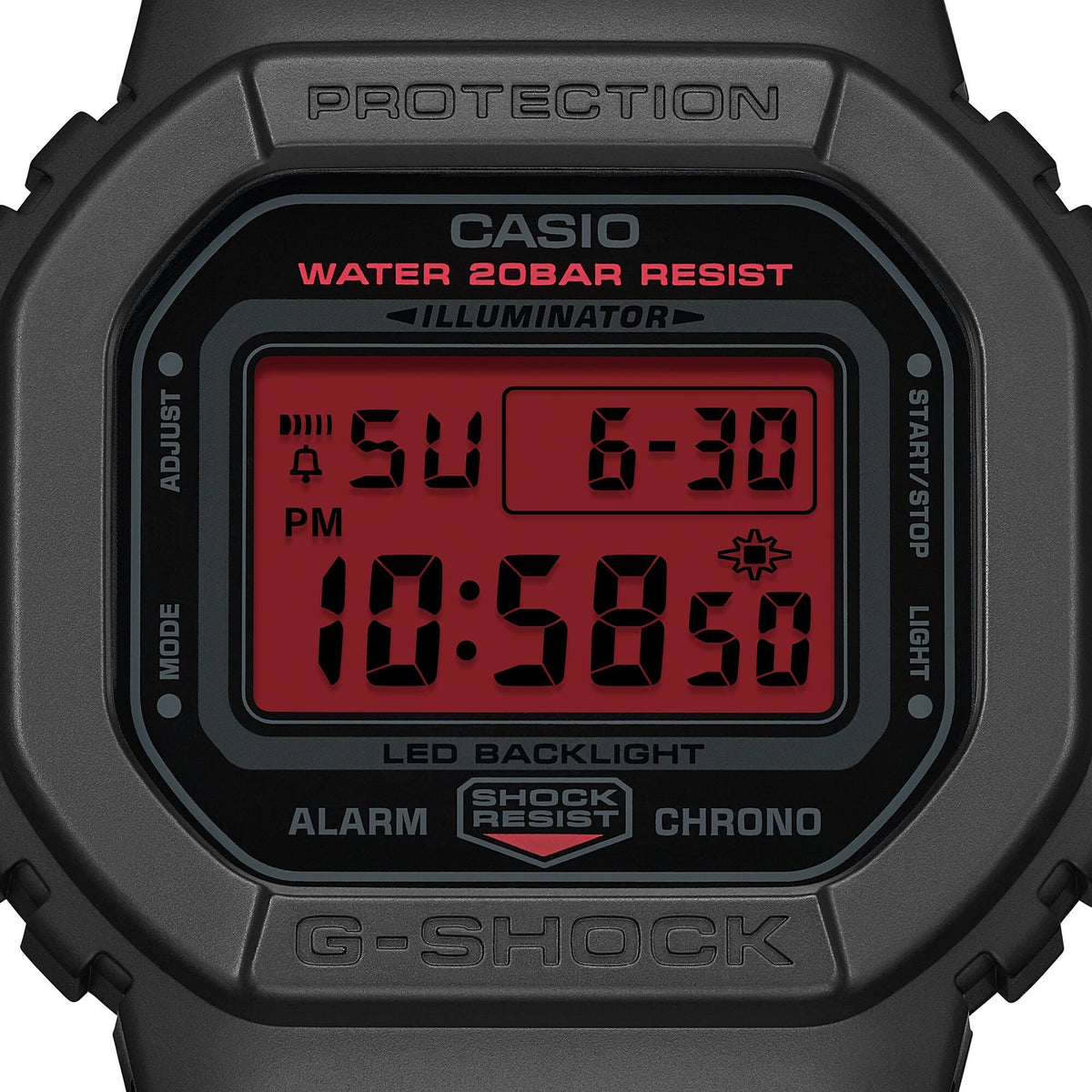 Casio G-Shock DW-5600BBR-1 Herrenuhr Schwarz Rot
