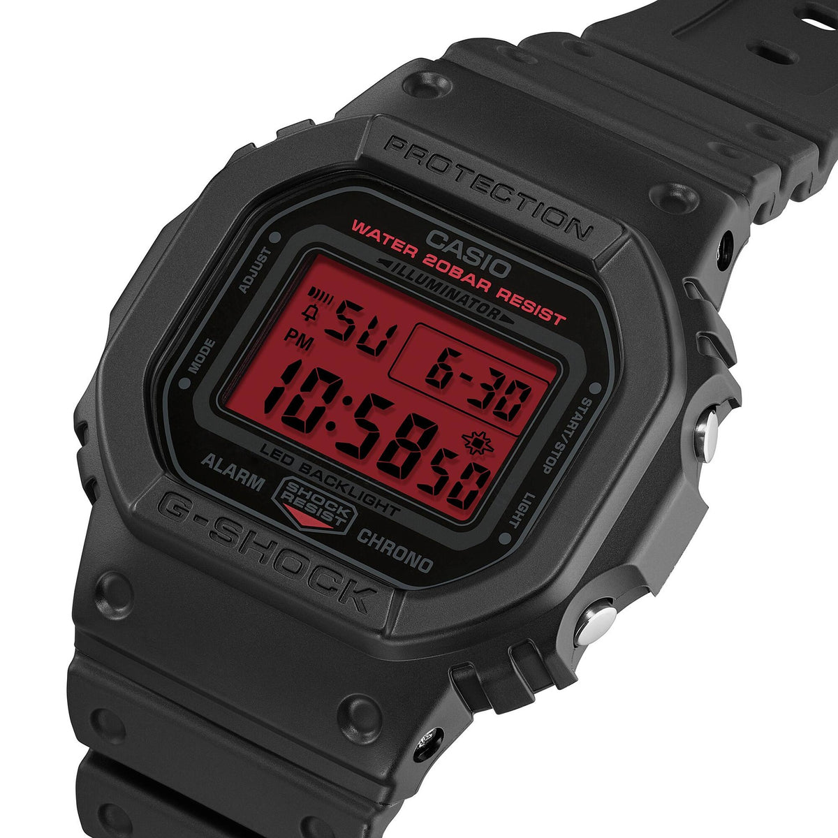 Casio G-Shock DW-5600BBR-1 Herrenuhr Schwarz Rot