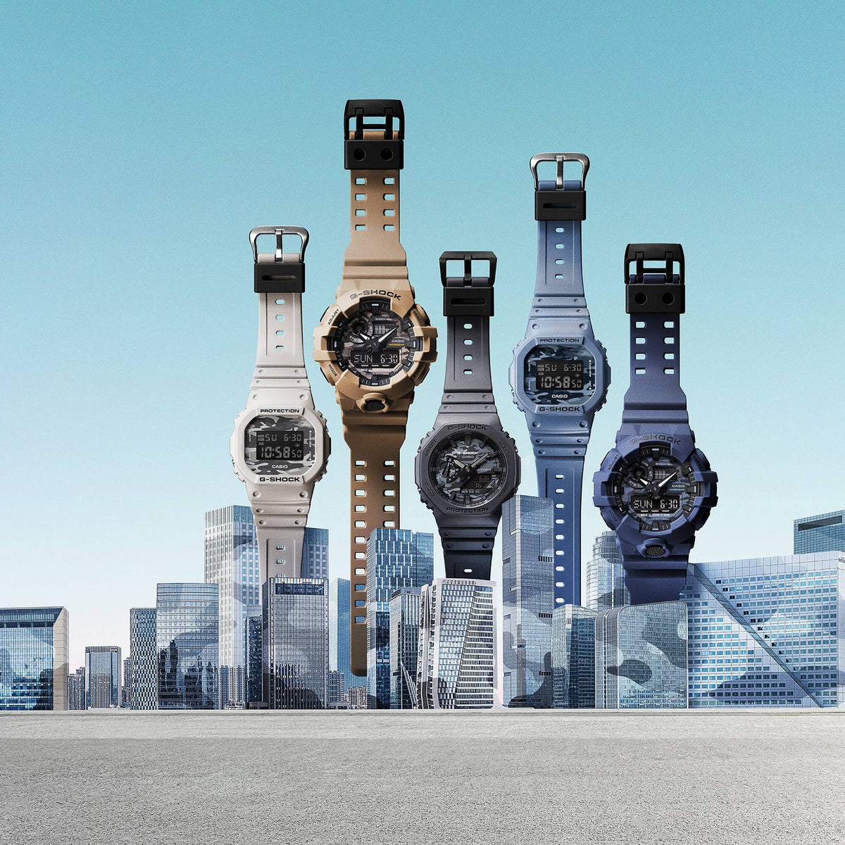 Casio G-Shock DW-5600CA-2 Herrenuhr Blau Camouflage