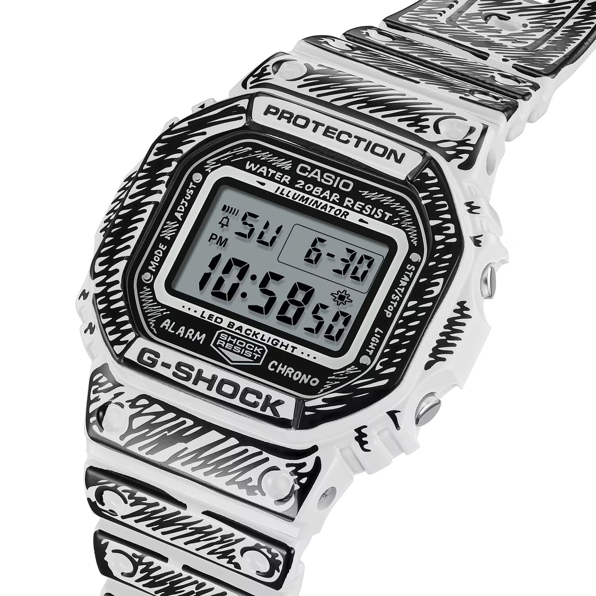 Casio G-Shock Uhr DW-5600JV-7 Herren Weiß Schwarz Joshua Vides