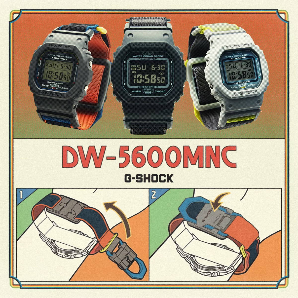 Casio G-Shock DW-5600MNC-8A2 Herrenuhr Grau Mehrfarbig
